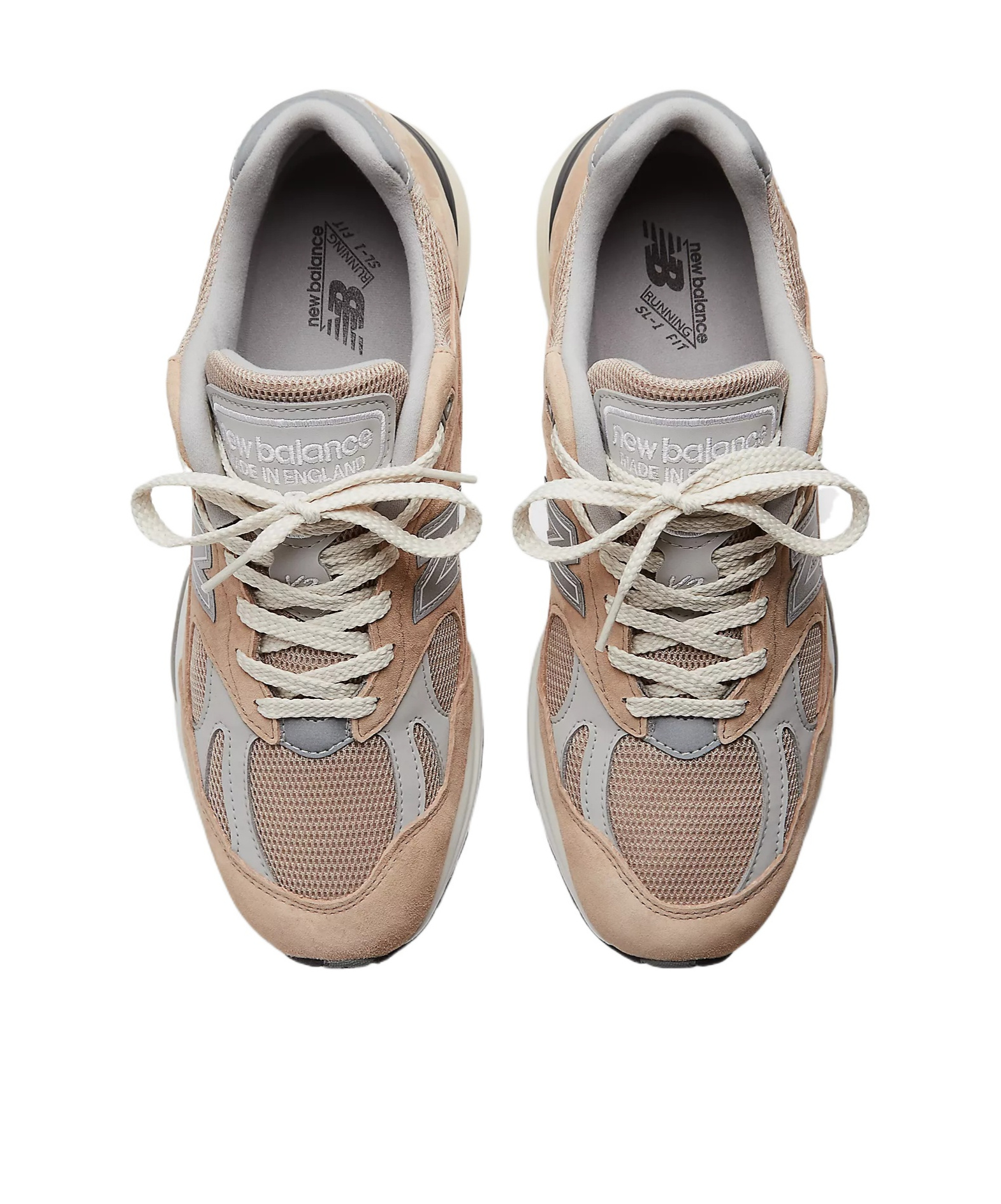 New Balance 991 V2 Suede And Mesh Low-top Sneakers In Nude