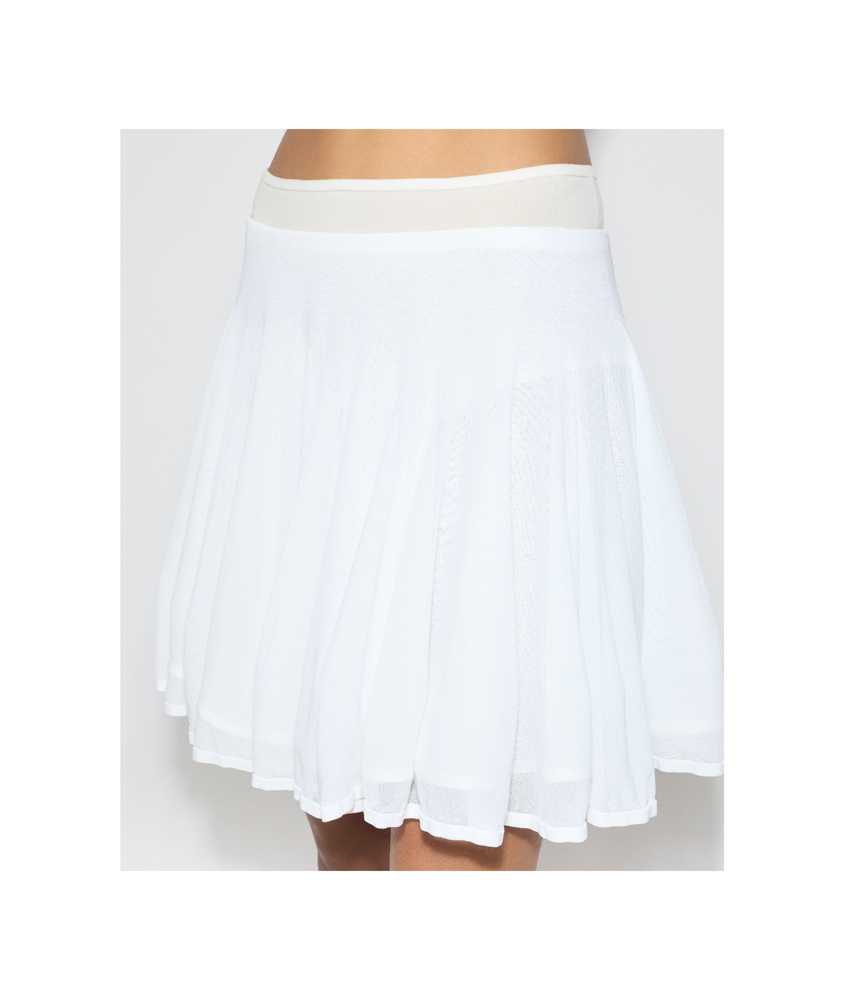 Alaïa White Fine Knit Skater Mini Skirt In White