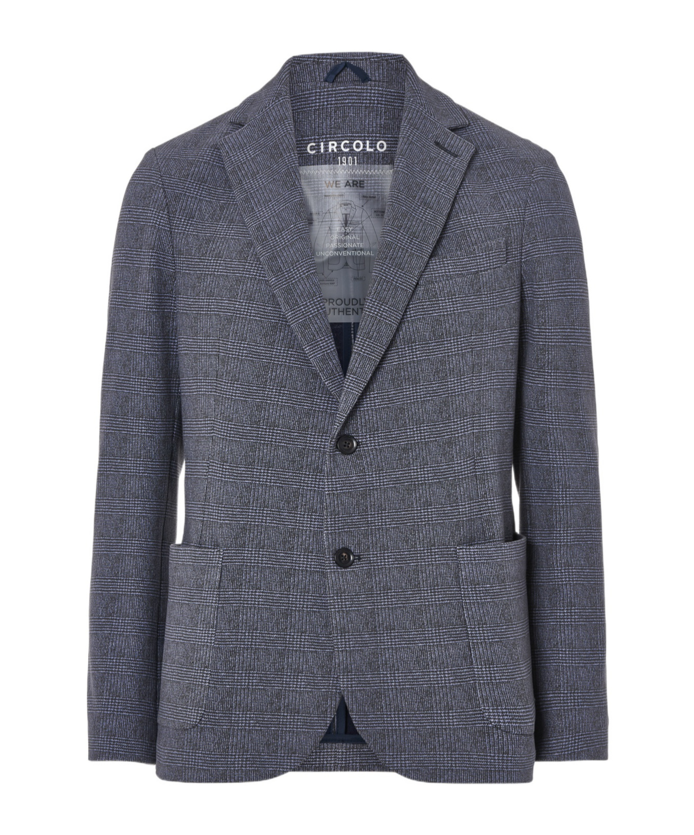 Circolo 1901 Prince Of Wales-check Blazer In Gray