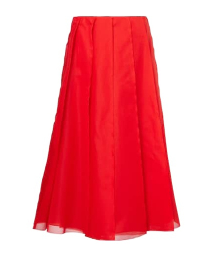Altuzarra Silk Organza Midi Skirt In Red