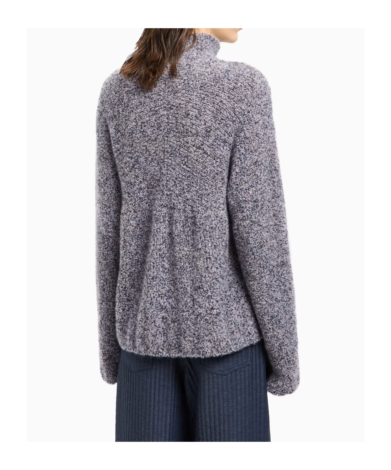 Giorgio Armani High-neck Speckled-knit Sweater In Gray