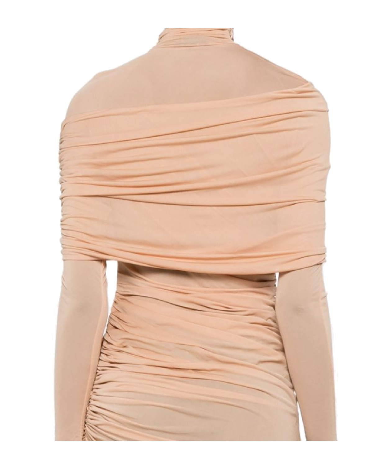 Mugler Ruched Top In Nude
