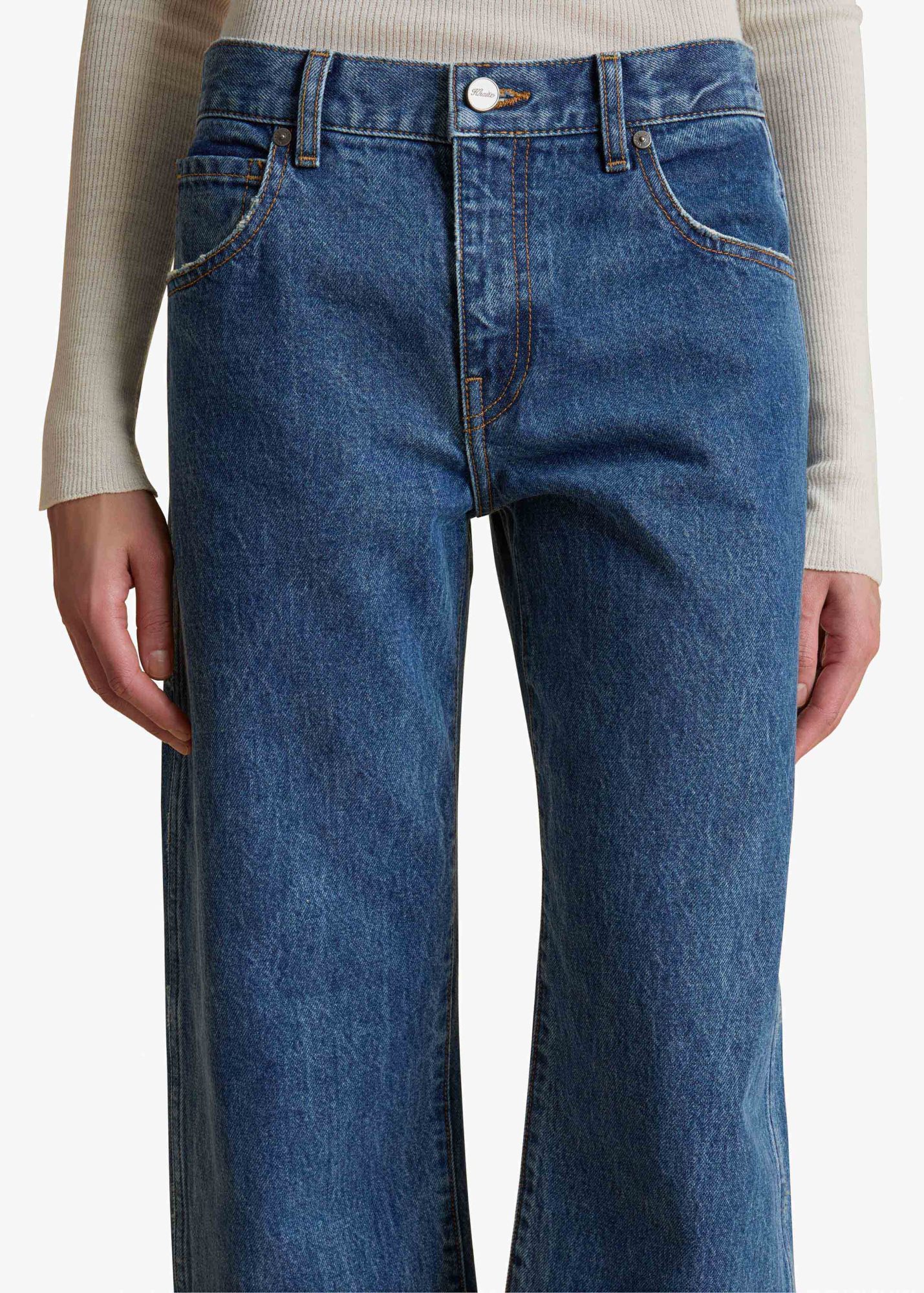 Khaite Kerrie Acid-wash Straight-leg Jeans In Blue