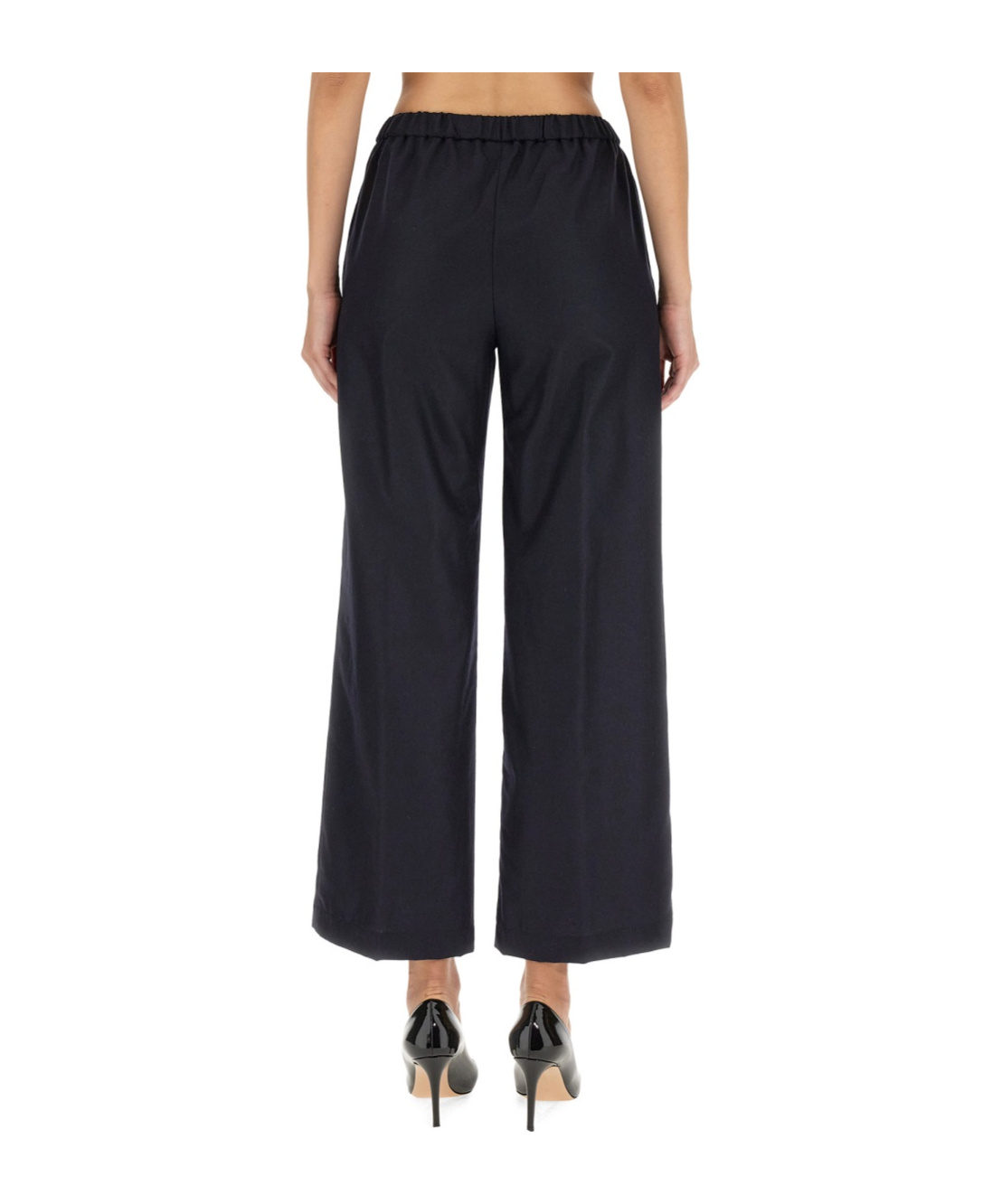 Aspesi Tailored High-waist Pants With Wide Legs In Black