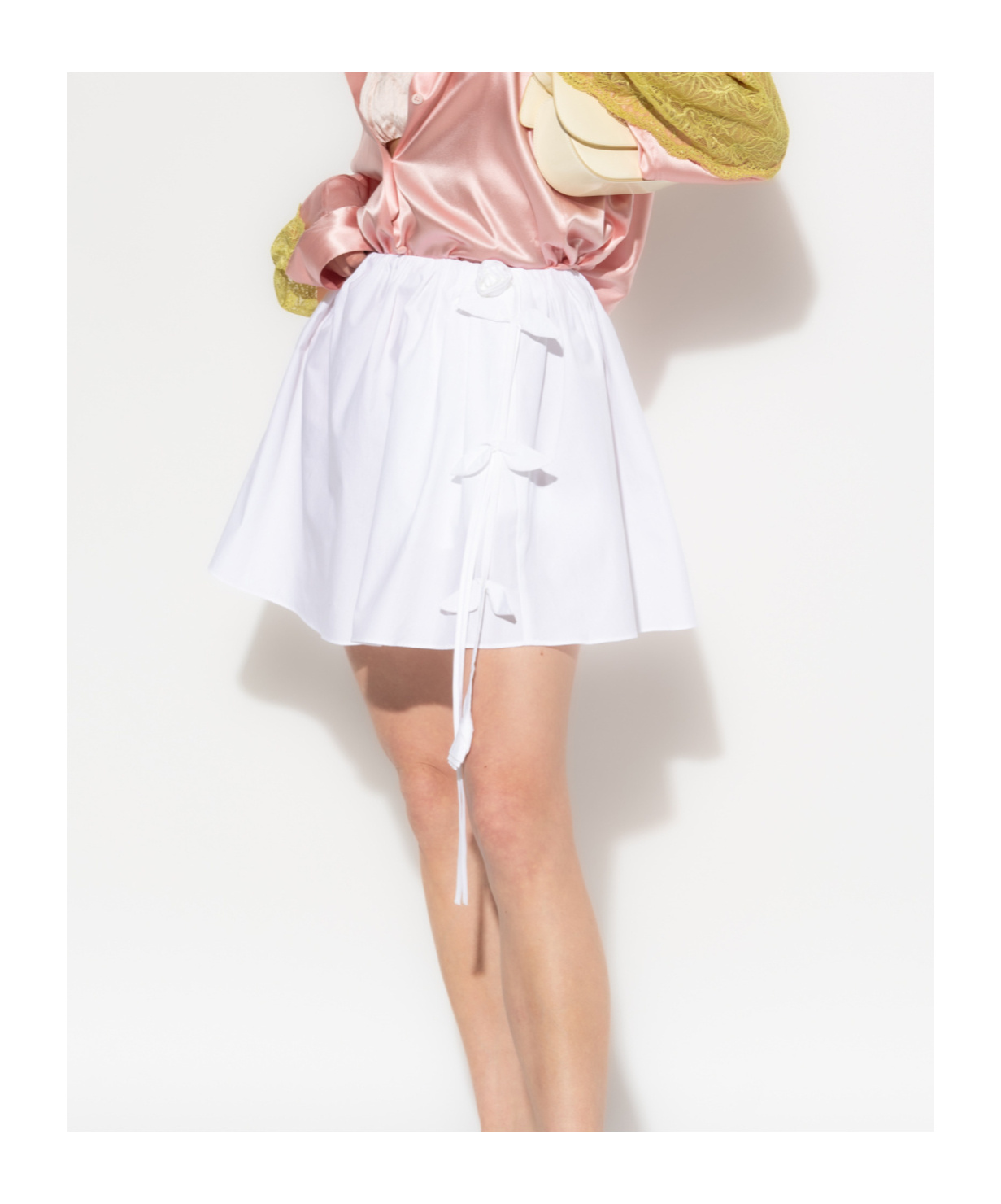 Blumarine Floral-appliqué Mini Skirt In White