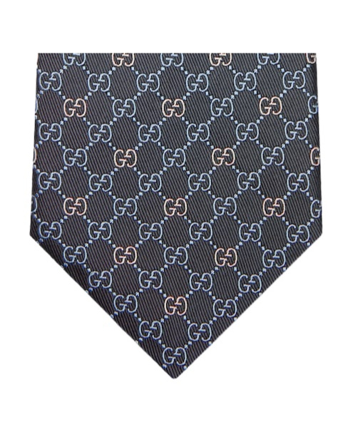 Gucci Gg Jacquard Tie In Black
