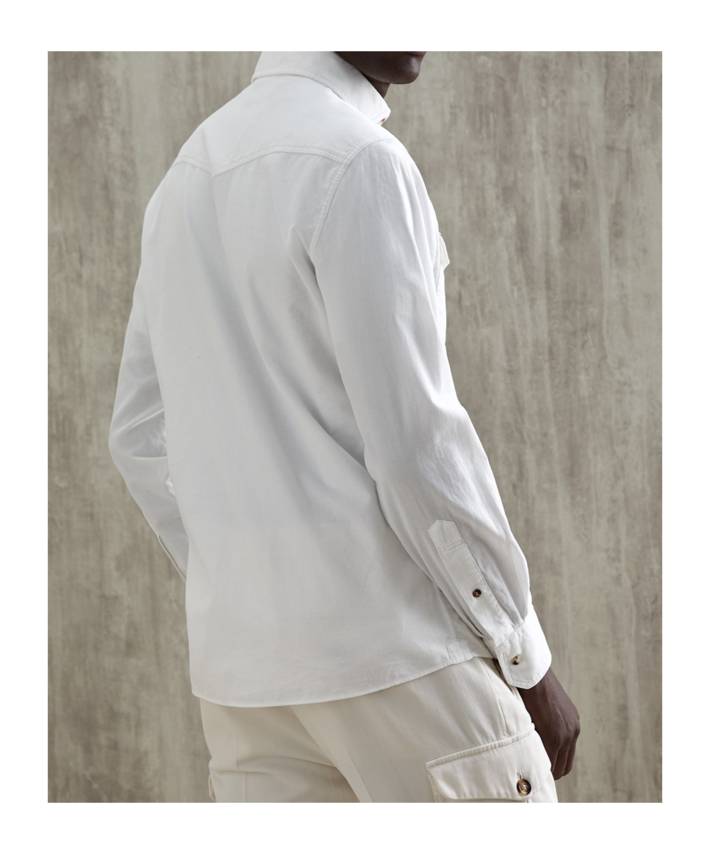 Brunello Cucinelli Logo Embroidered Buttoned Shirt In White
