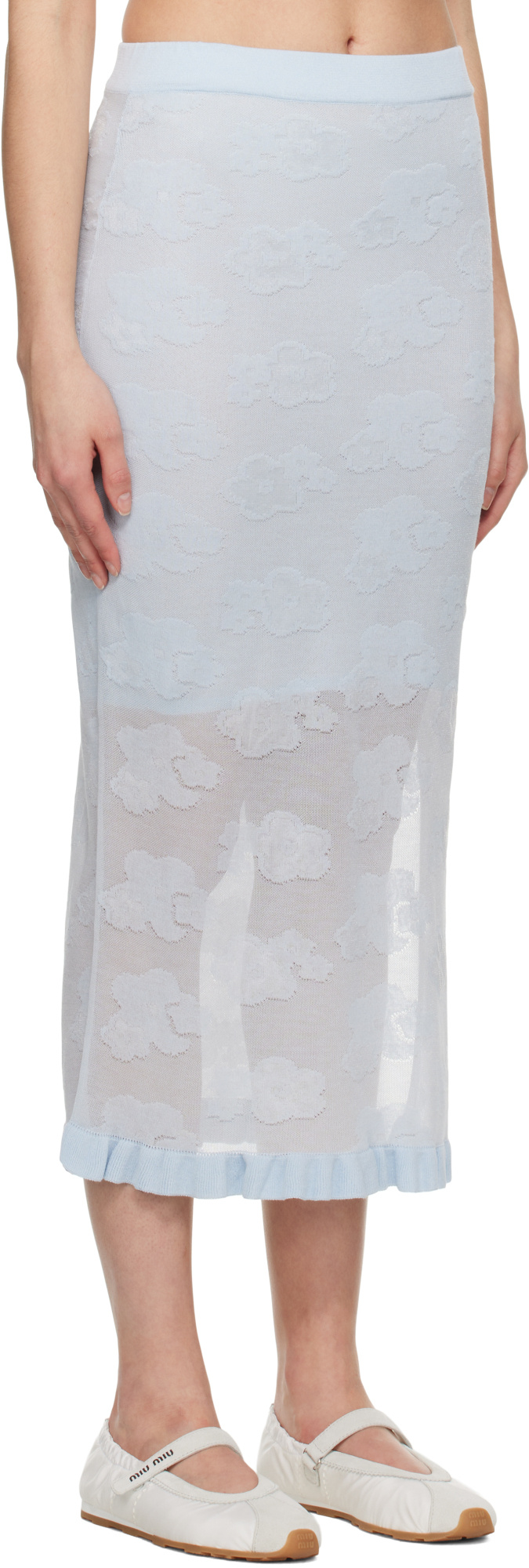 Cecilie Bahnsen Blue Pegonia Midi Skirt