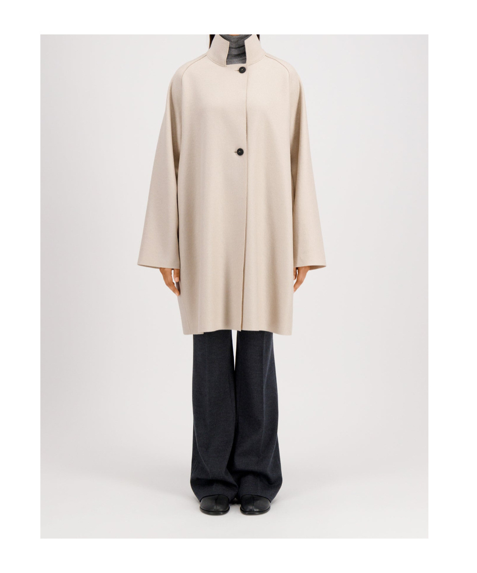 Harris Wharf London Raglan-sleeve Button Coat In Neutral
