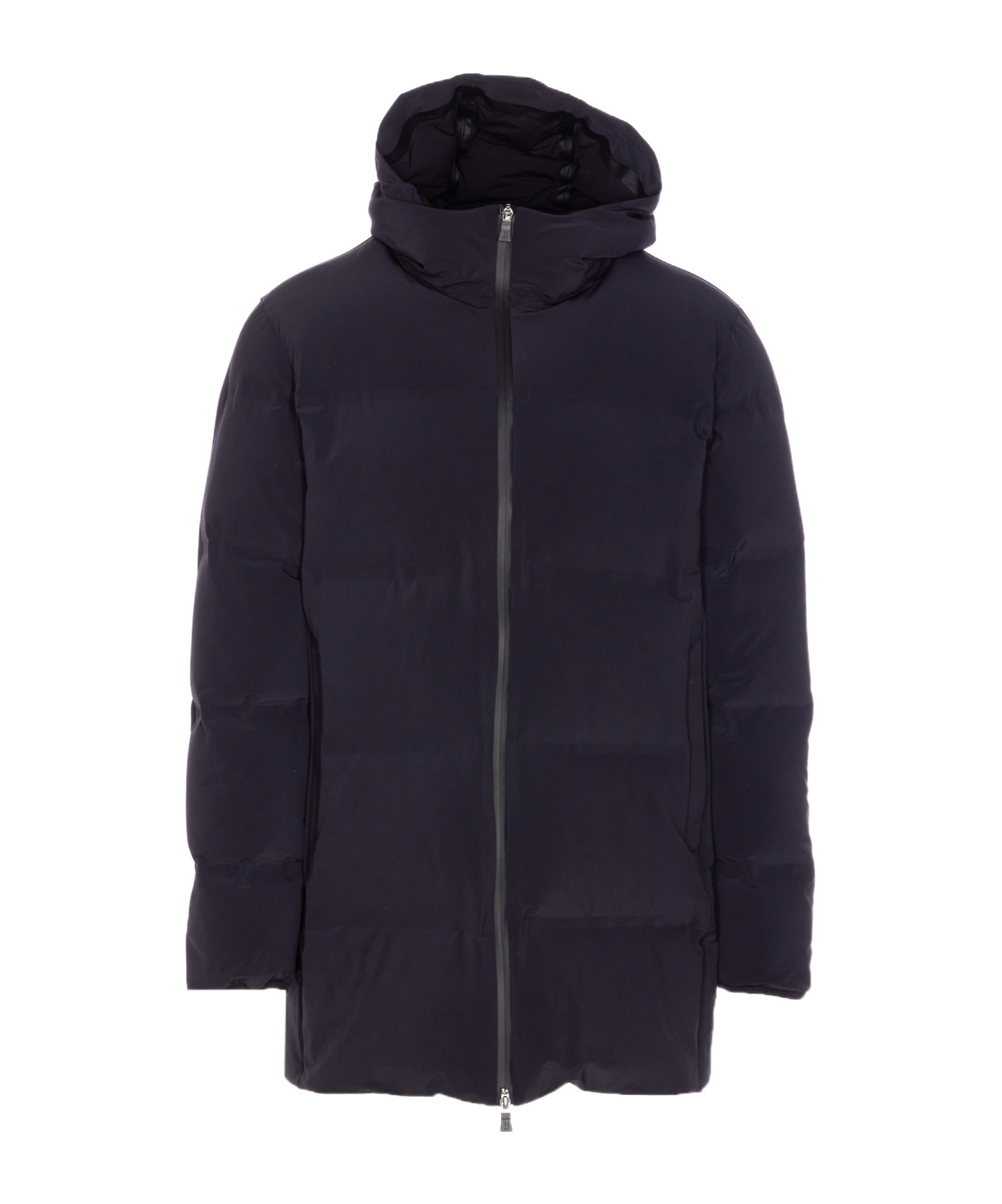 Herno New Impact Long Down Jacket With Hood In Blue