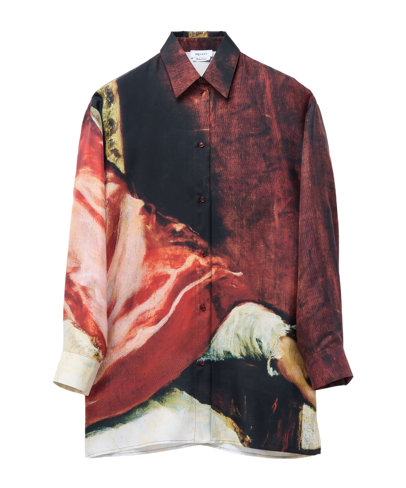 Alexander Mcqueen Twill Silk Shirt In Red