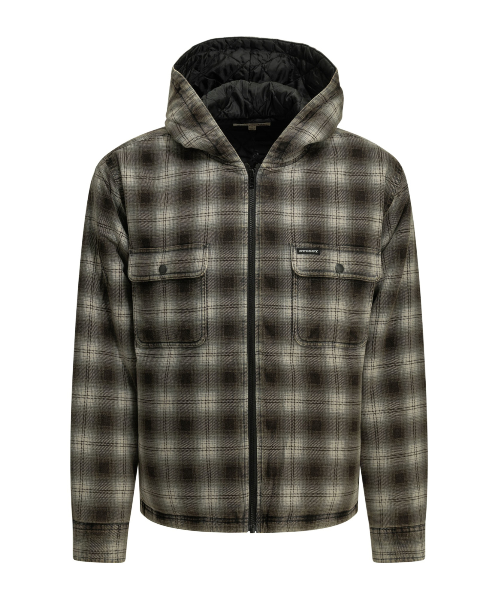 Stussy Long-sleeve Hooded Casual Jacket In Brown