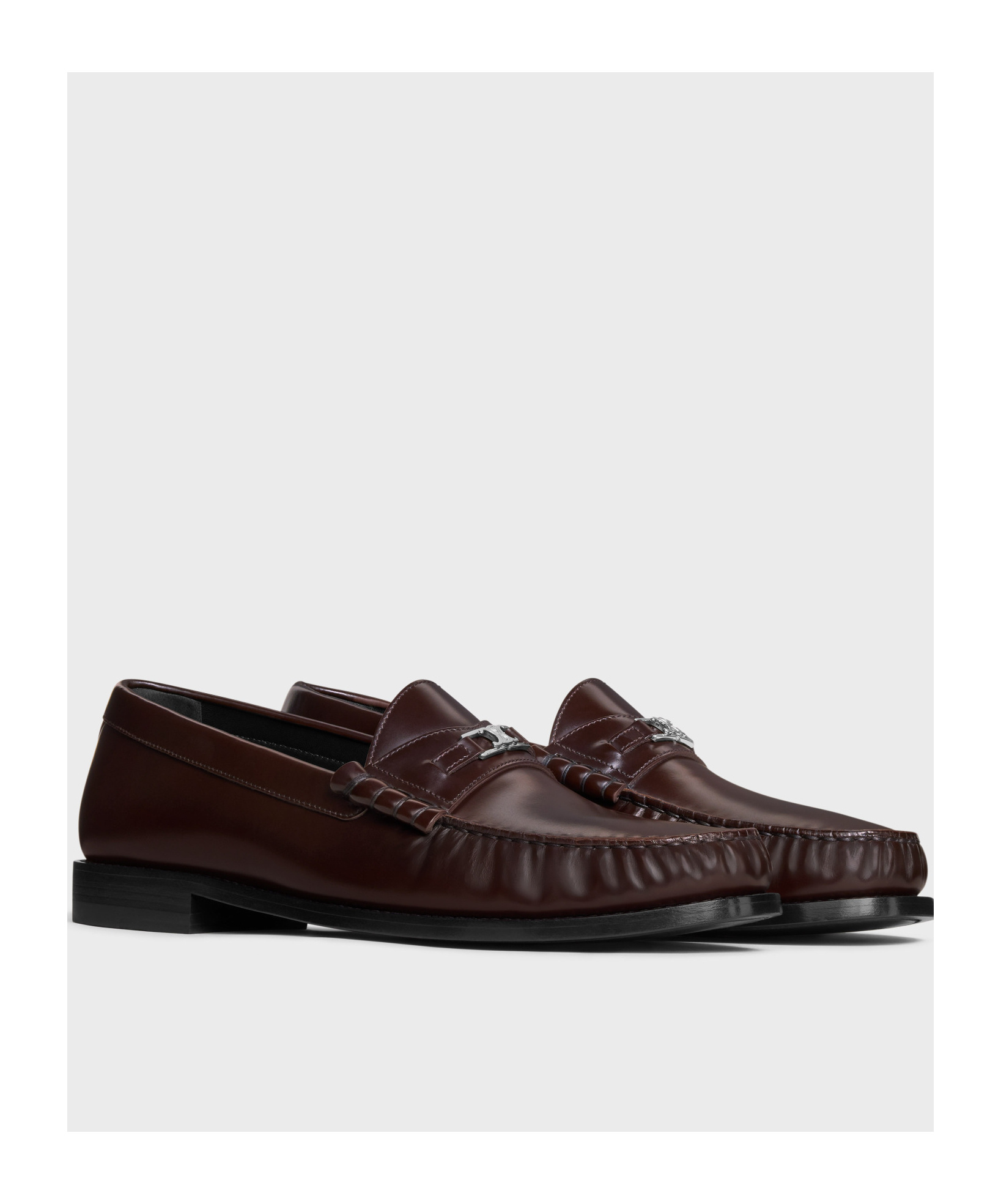 Celine Triomphe Logo Loafers In Black