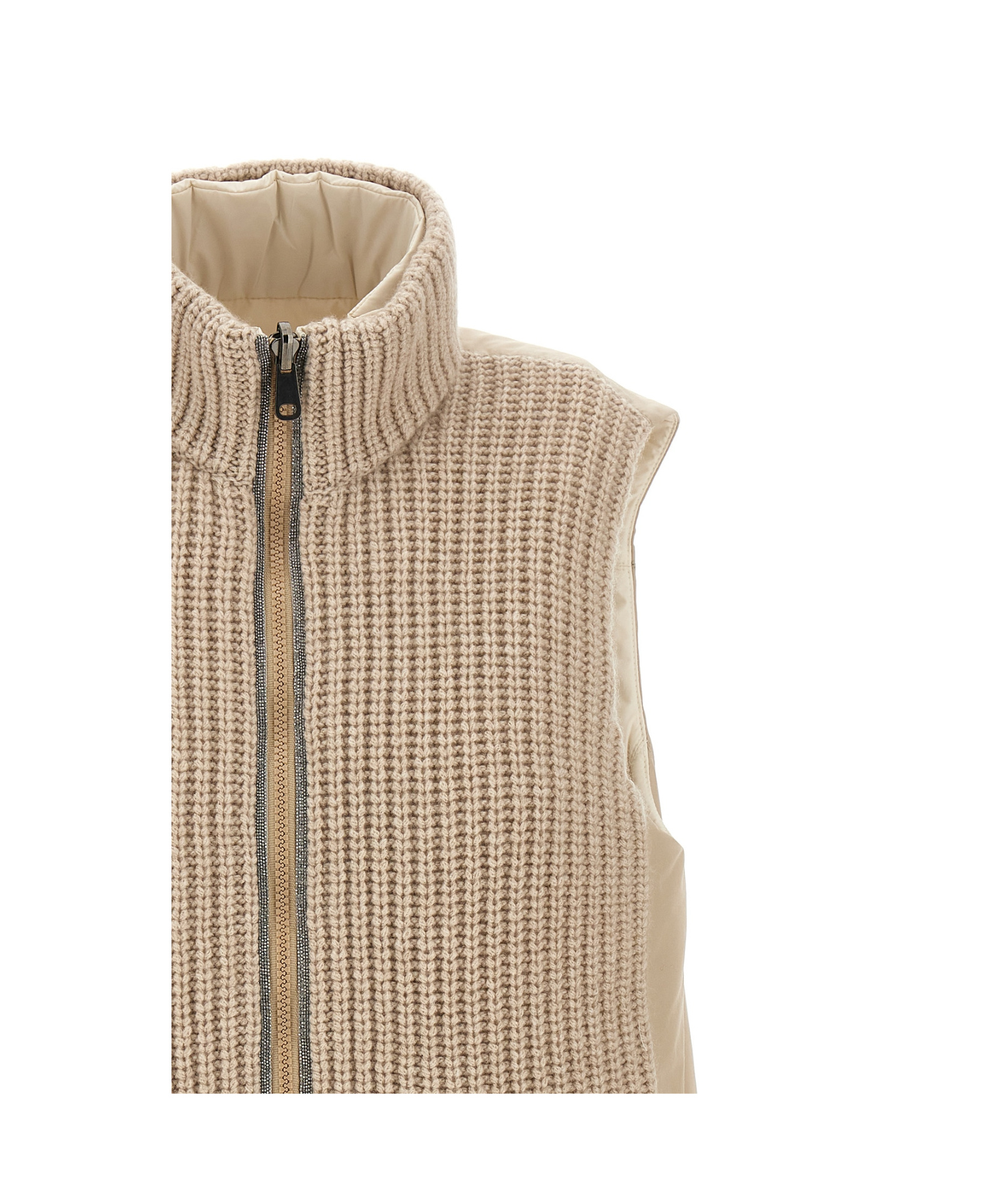 Brunello Cucinelli Reversible Knit Insert Vest In Pink