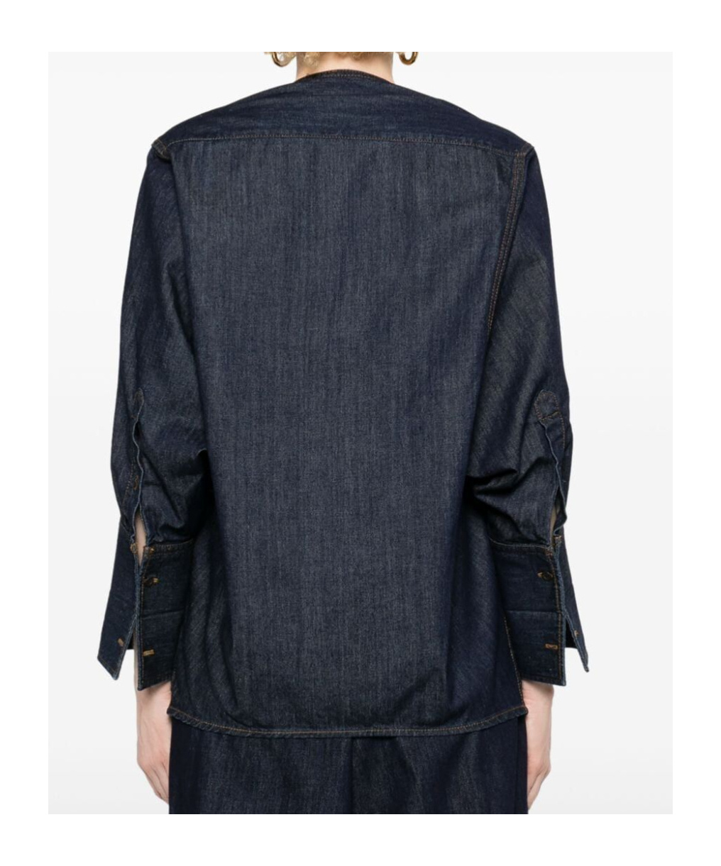 Shop Dries Van Noten Long-sleeved Denim Shirt In Black