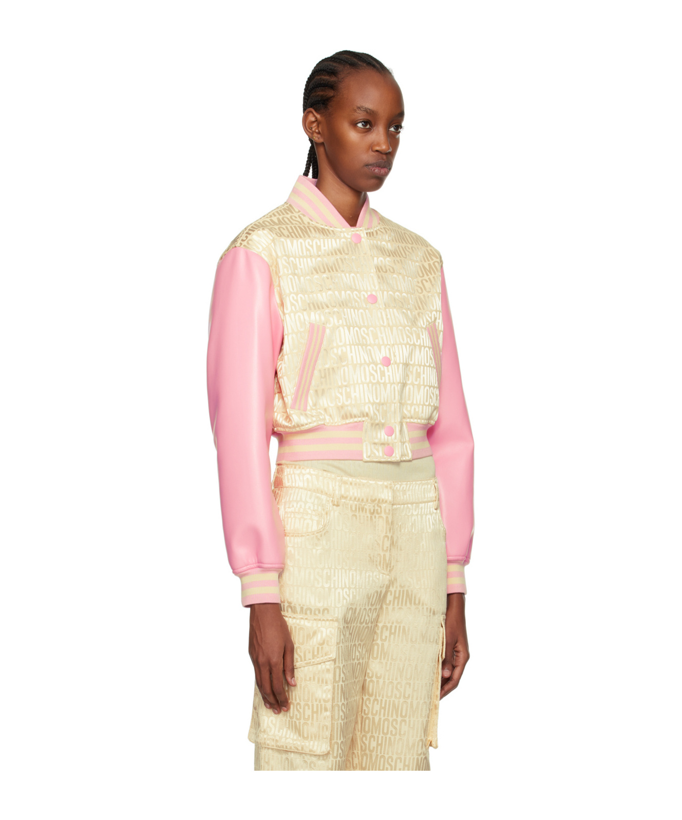 Moschino Splicing Design Long-sleeved Casual Jacket In Multicolor