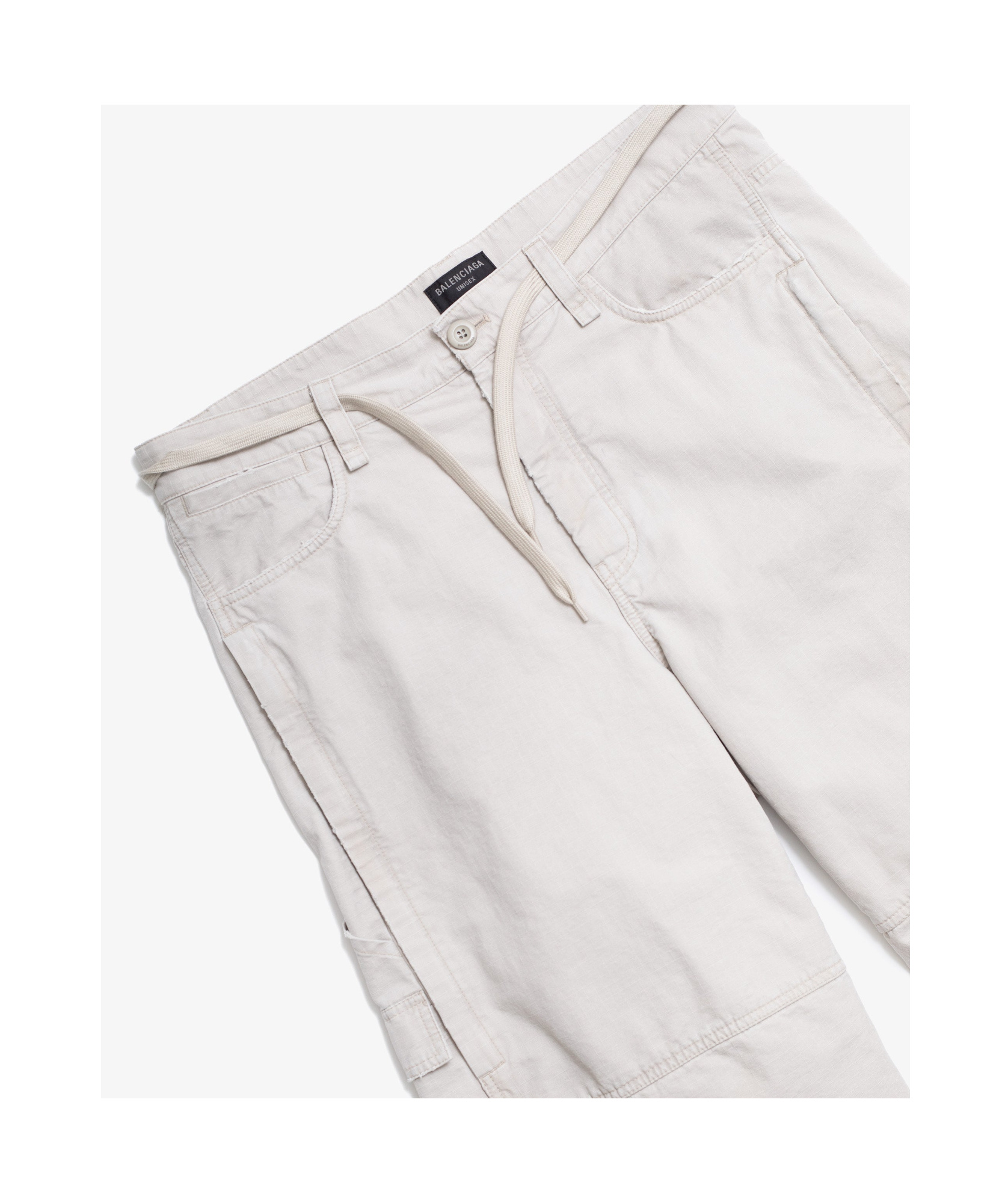 Balenciaga Drawstring Casual Pants In White