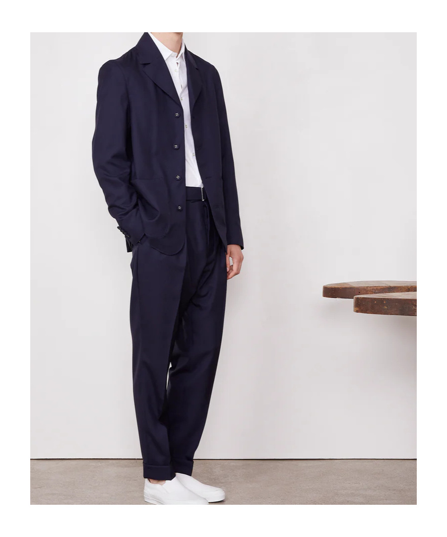 Officine Generale Officine Générale Pierre Formal Pants In Deep Navy Blue