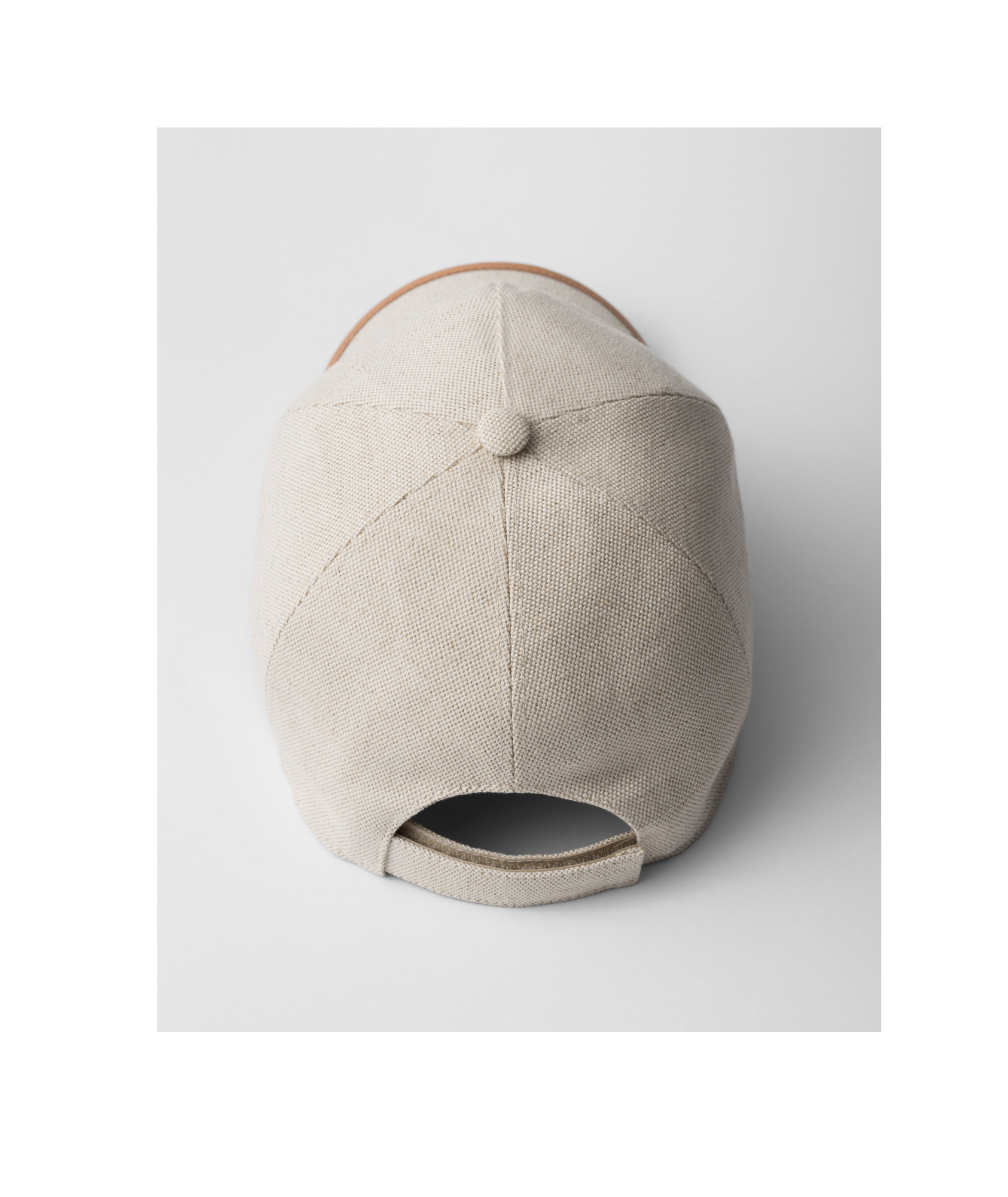 Prada Logo-embossed Cotton Cap In Natural Color