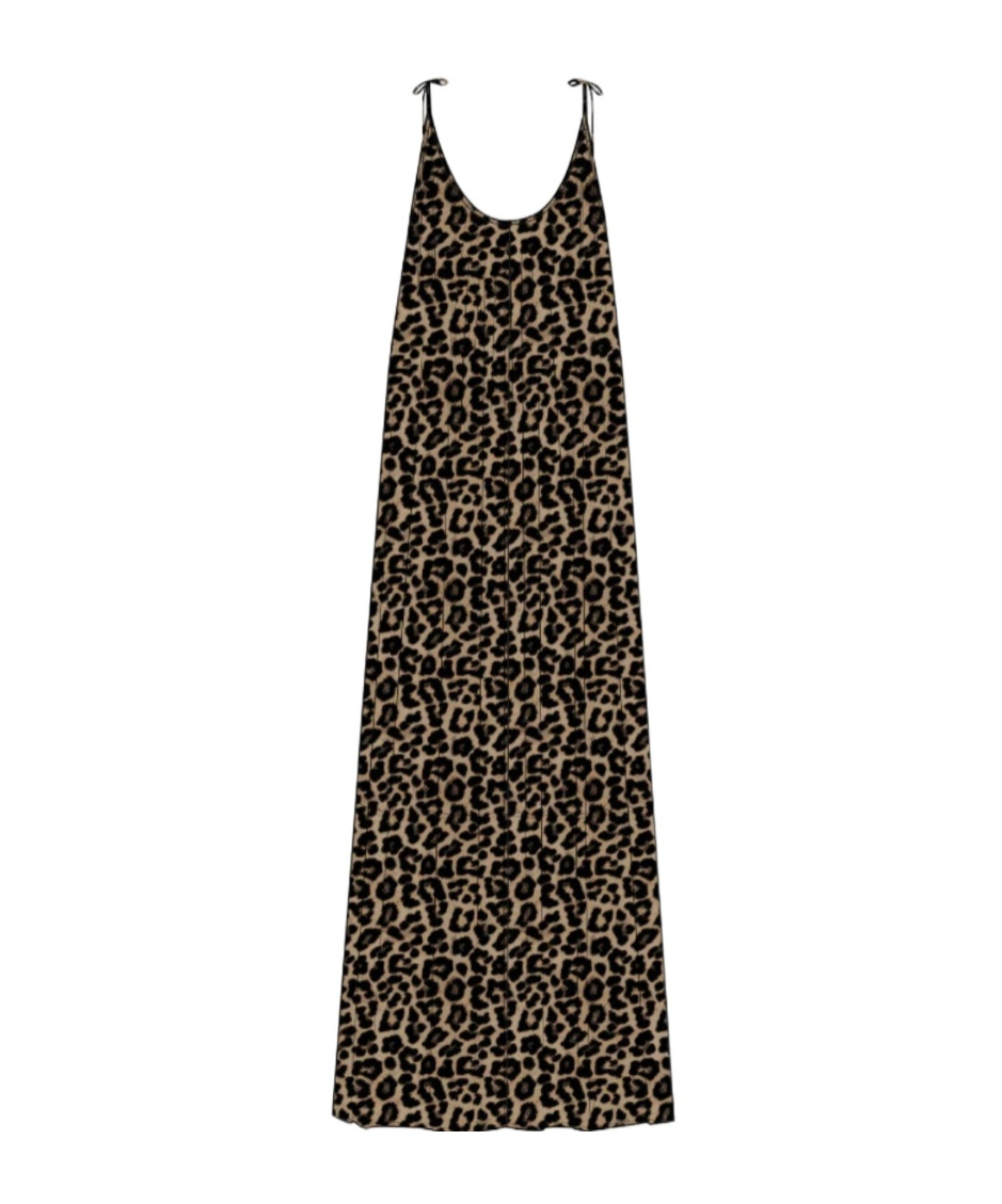 Anine Bing Flora Animal-print Midi Dress In Black