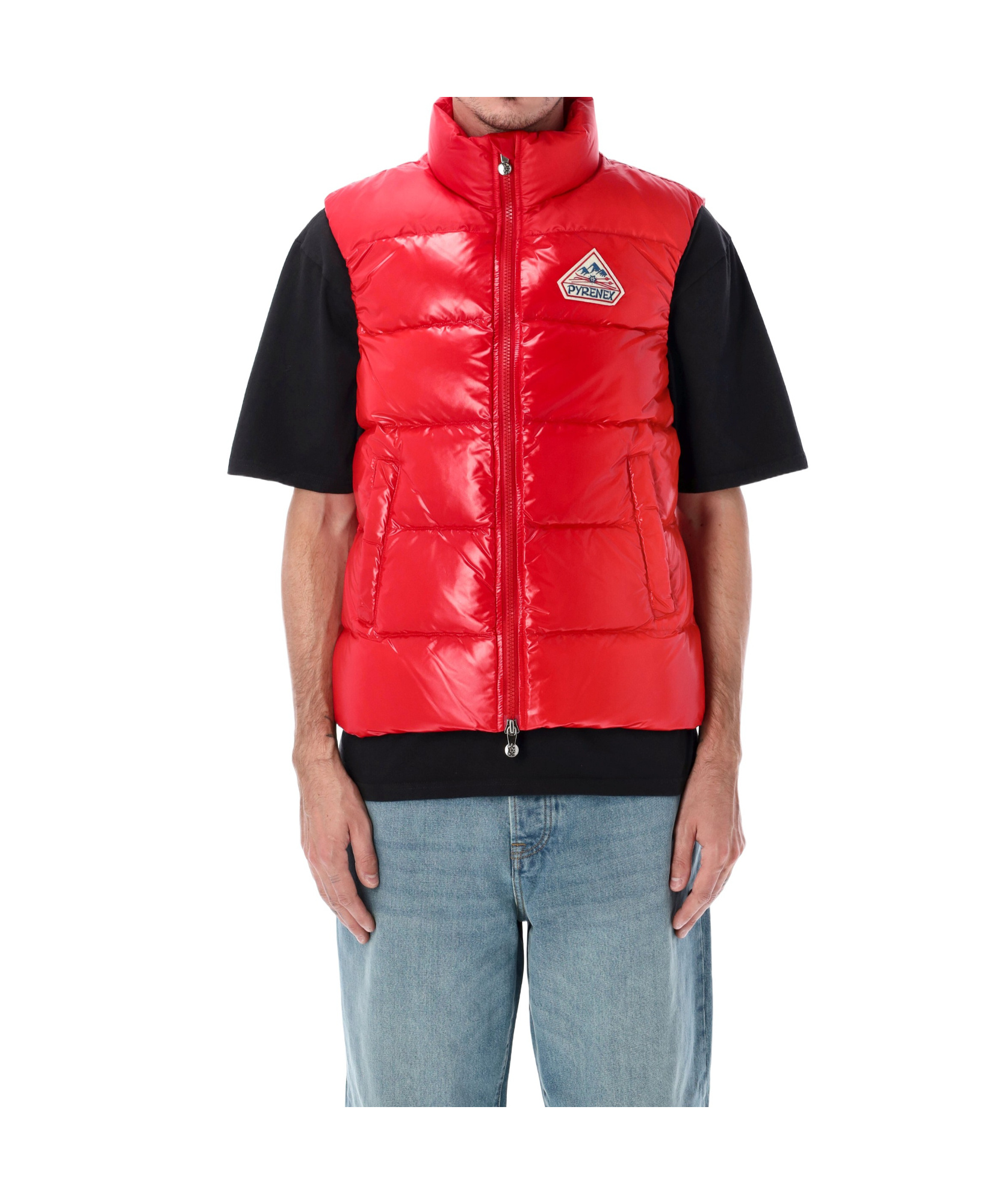 Pyrenex High Collar Sleeveless Vest In Red