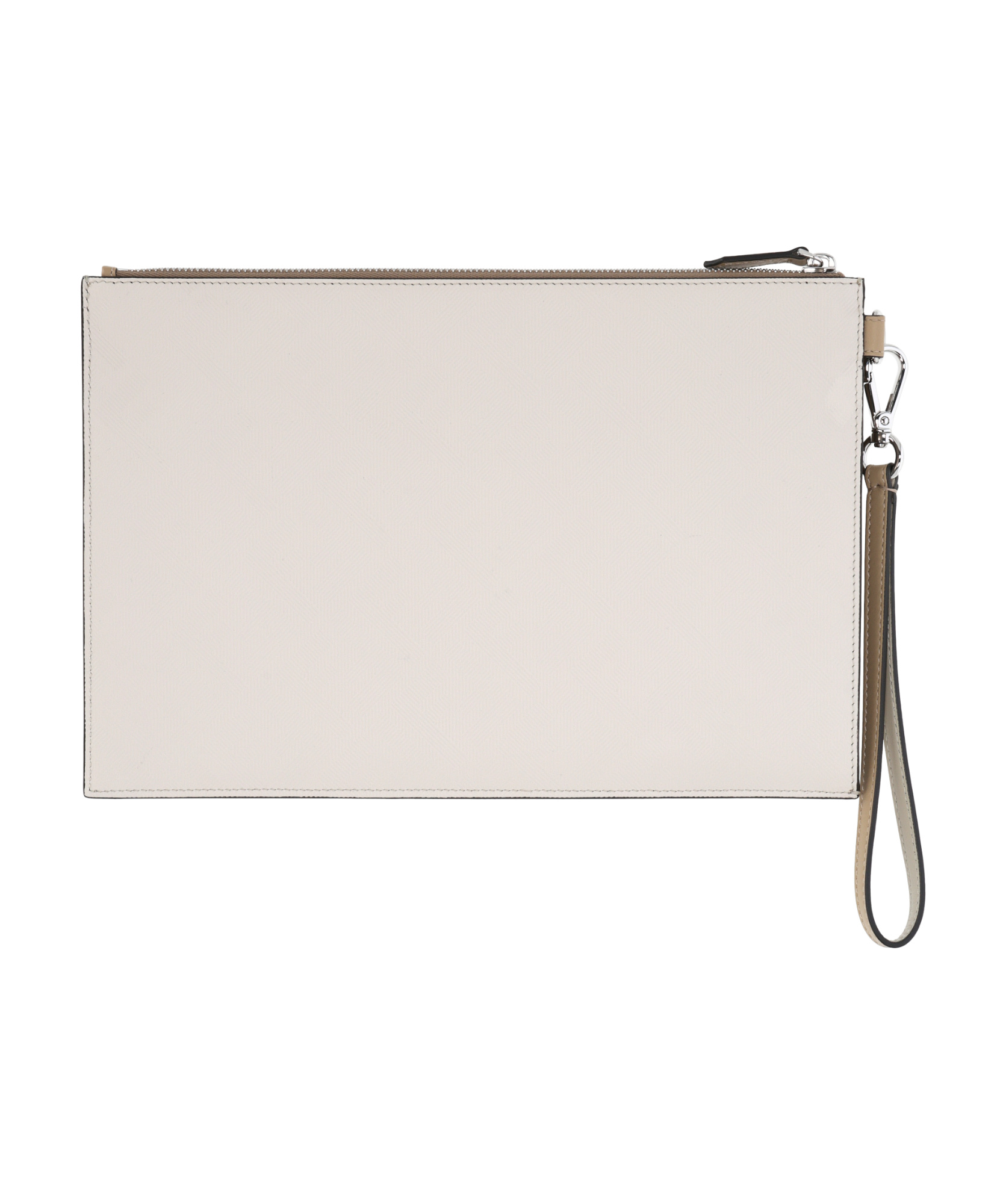 Fendi Logo Plaque Zipped Pouch In White