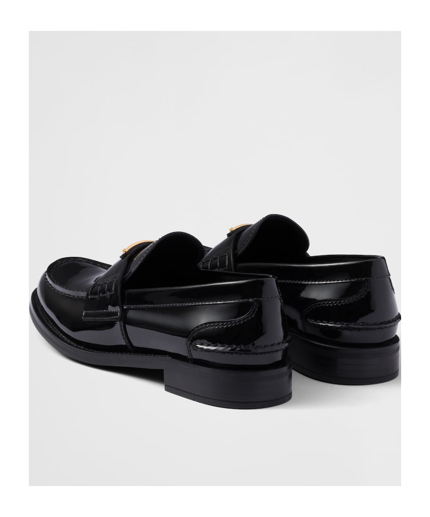 Prada Patent Leather Loafers In Black