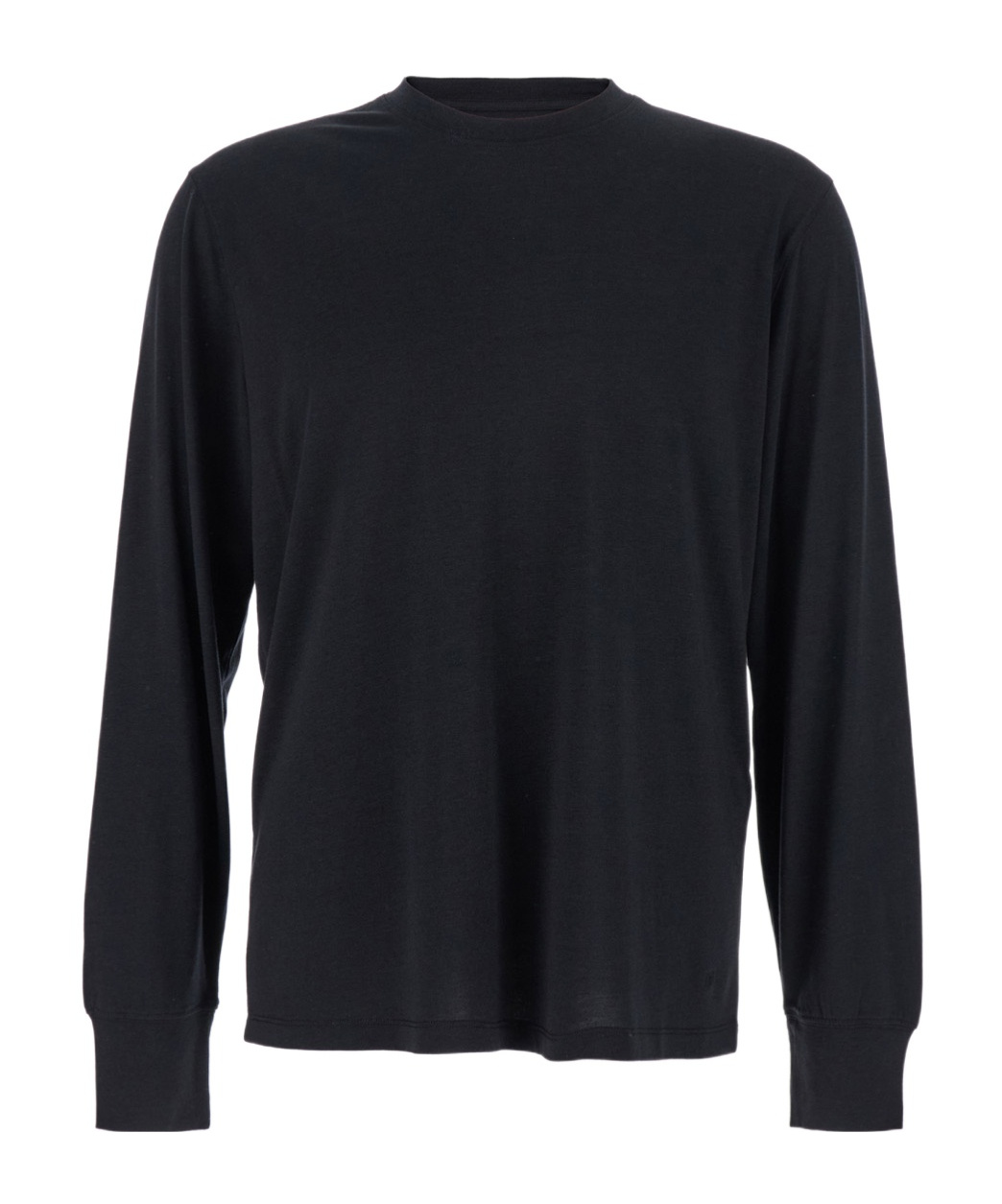 Tom Ford Black Crewneck T-shirt With Long Sleeves In Cotton Blend Man In Black