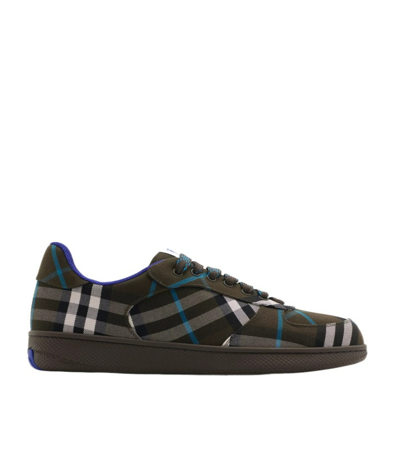 Shop Burberry Check Terrace Low-top Sneakers In Black