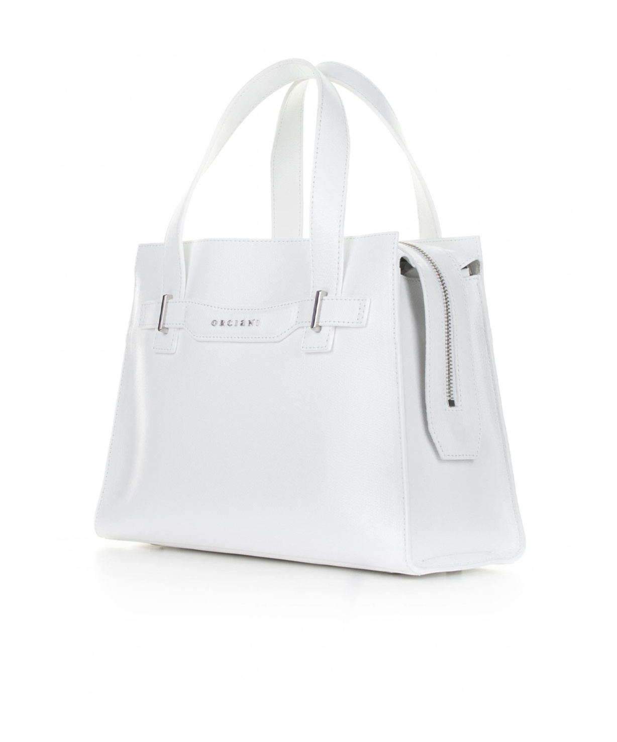 Orciani Logo Logo Shoulder Bag In White