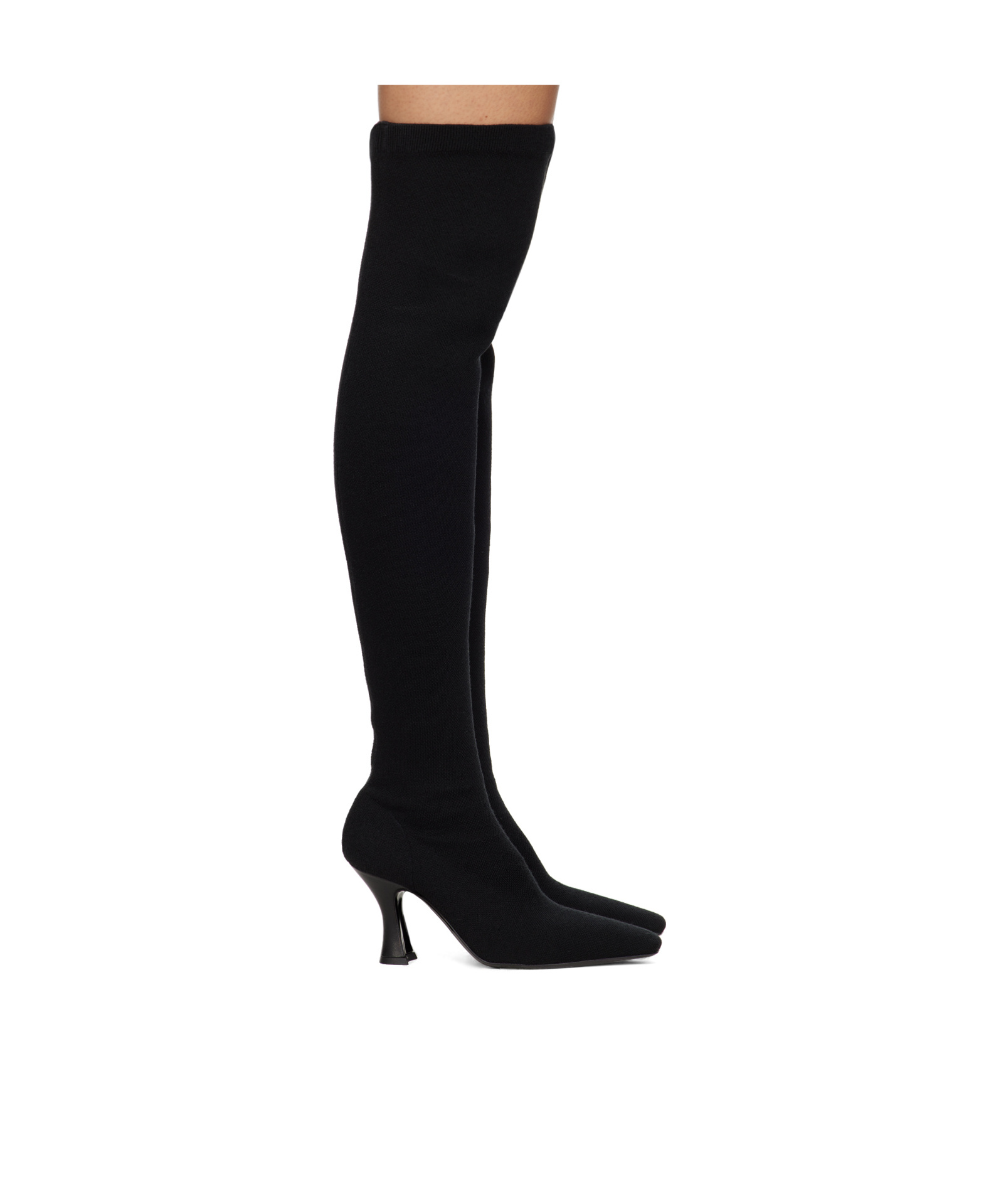 Neous 80mm Leather Knee Boots In Black