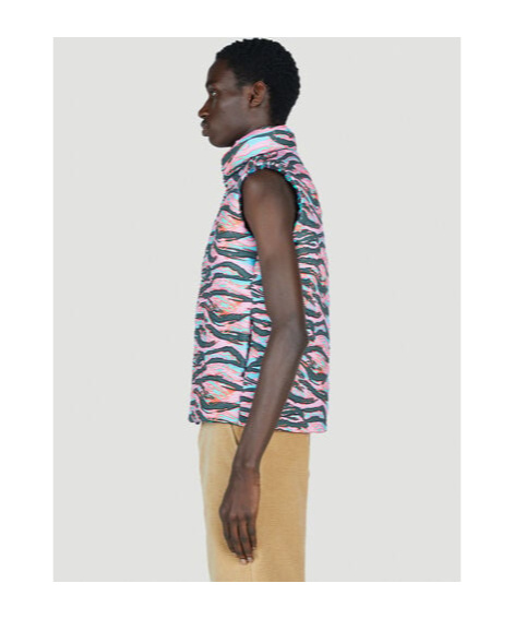 Shop Erl Camouflage-print Sleeveless Gilet In Multicolor
