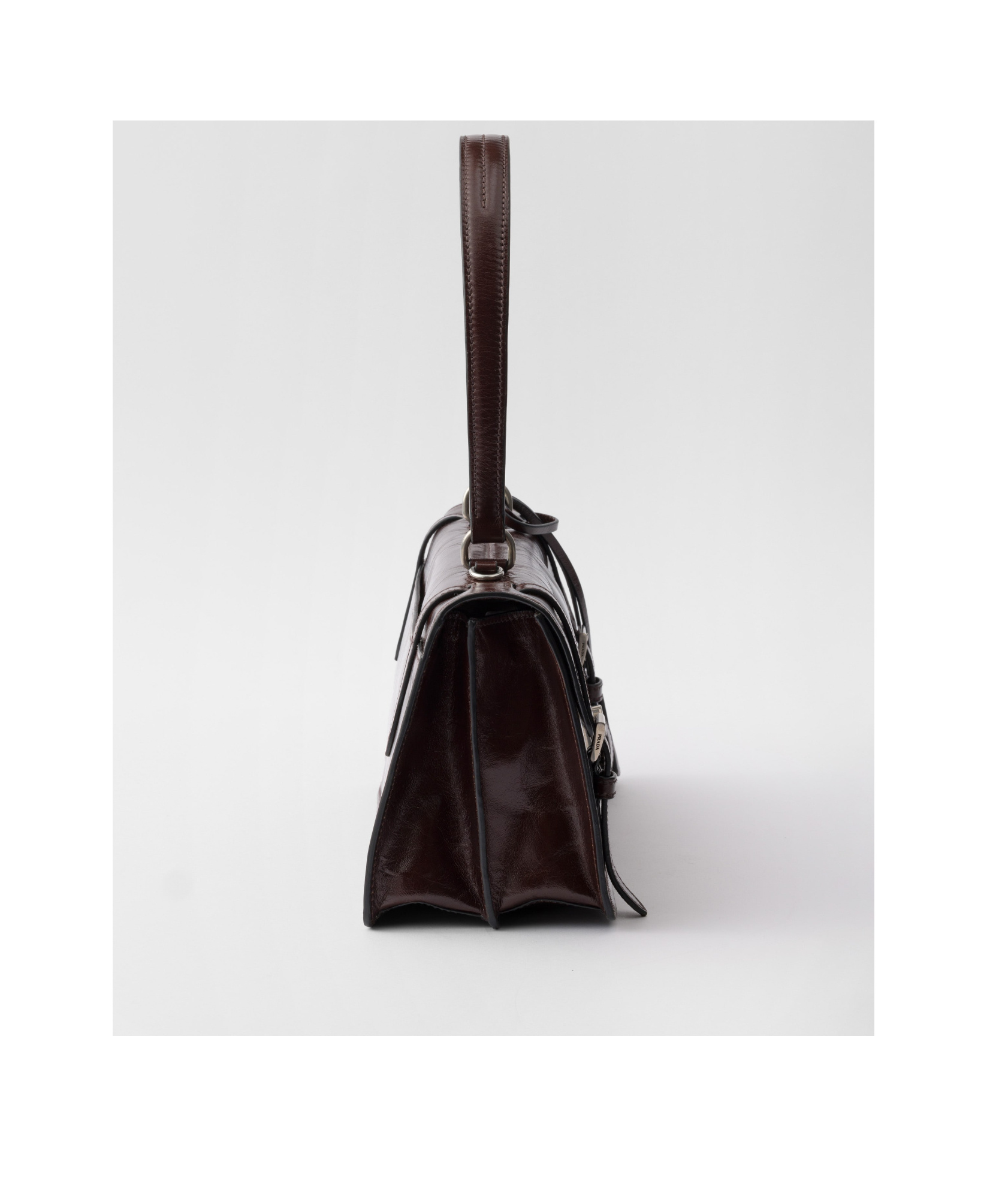 Prada Medium Leather Handbag In Black