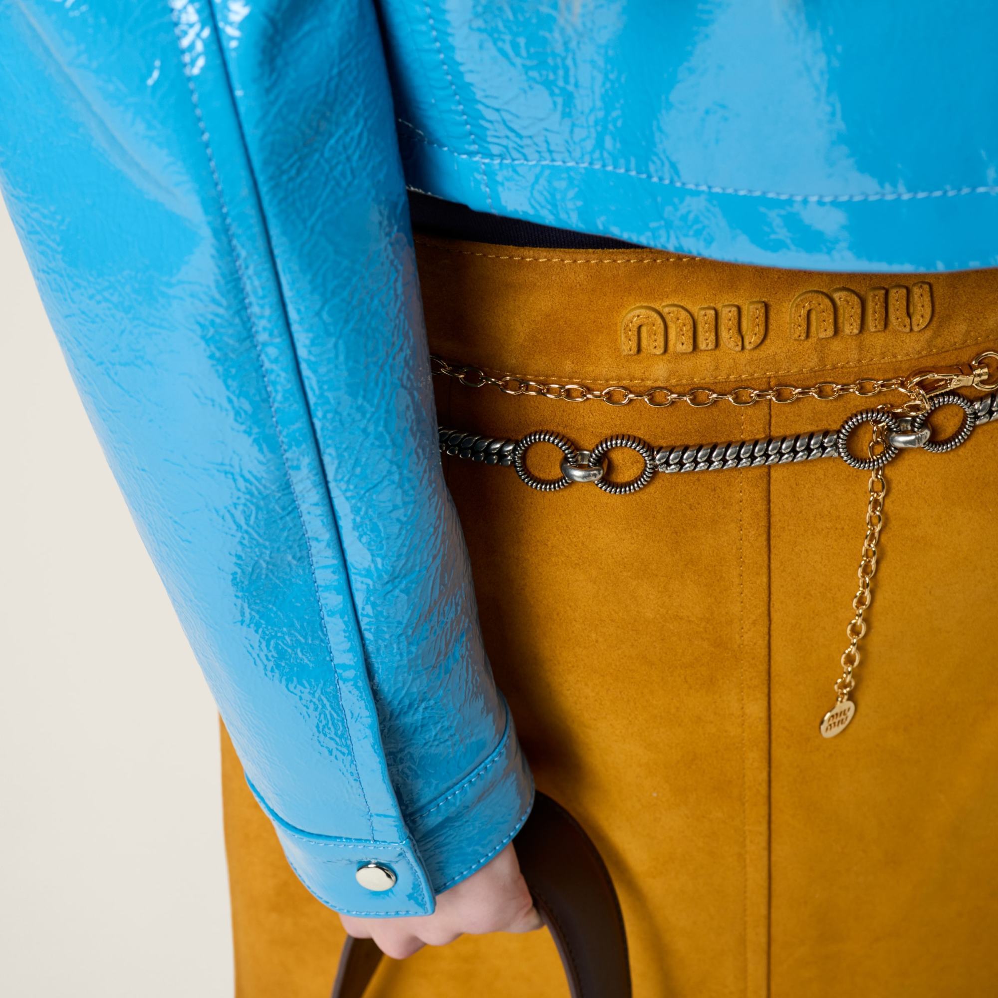 Miu Miu Suede Wraparound Skirt In Brown
