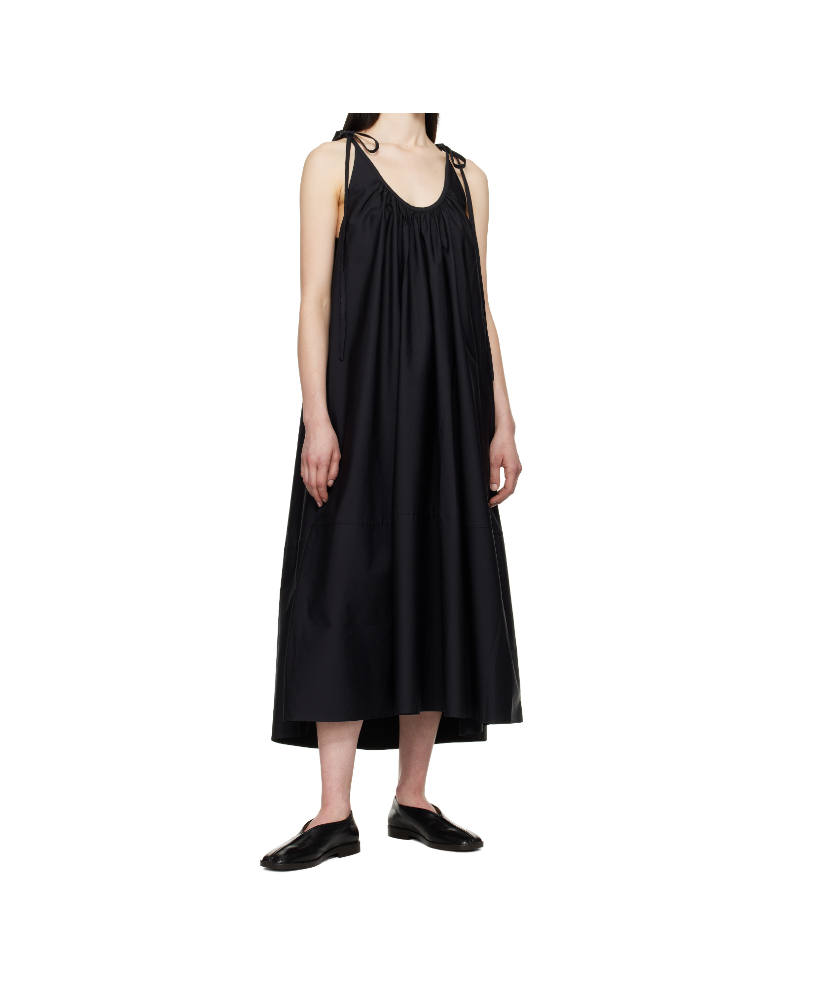 Co Gathered Halter Maxi Dress In Black