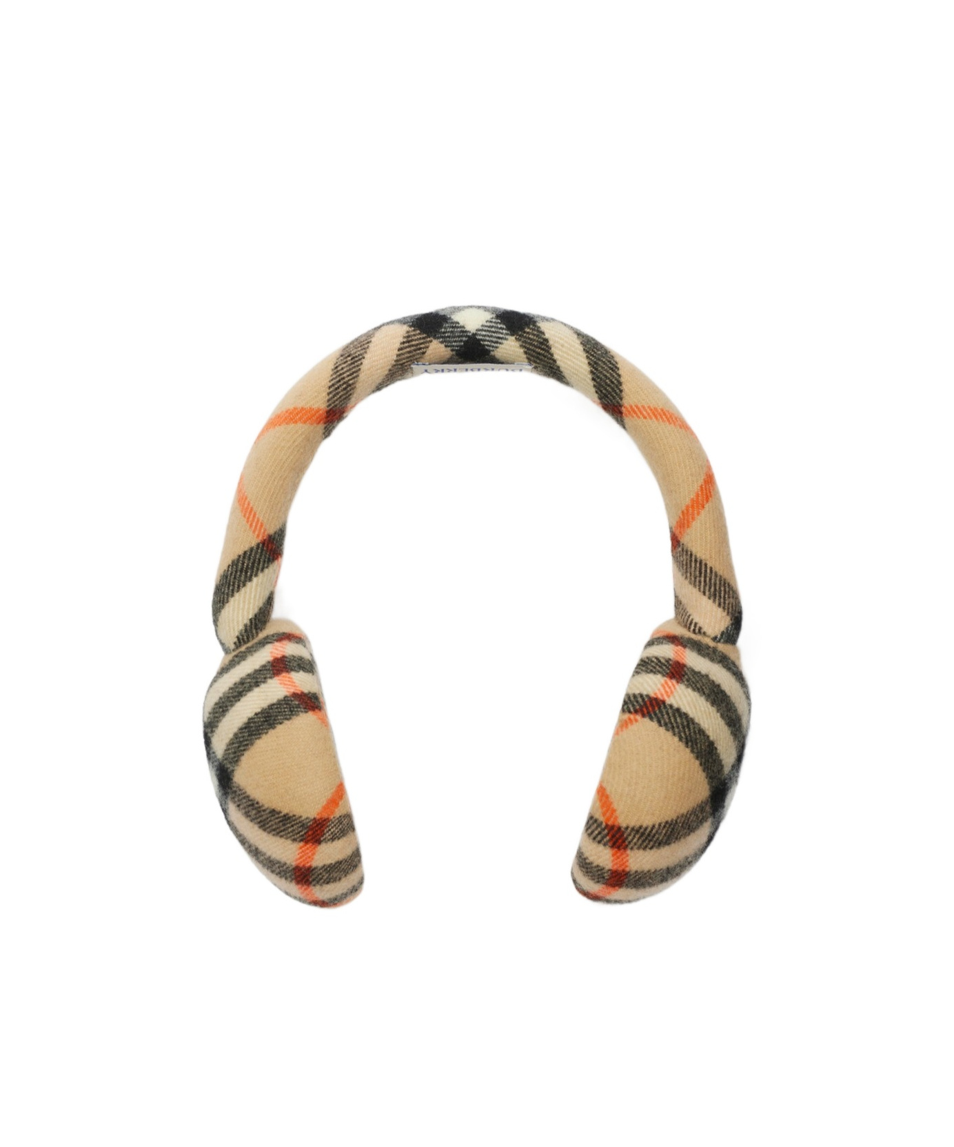 Burberry Men Check Wool Earmuffs In Neutral