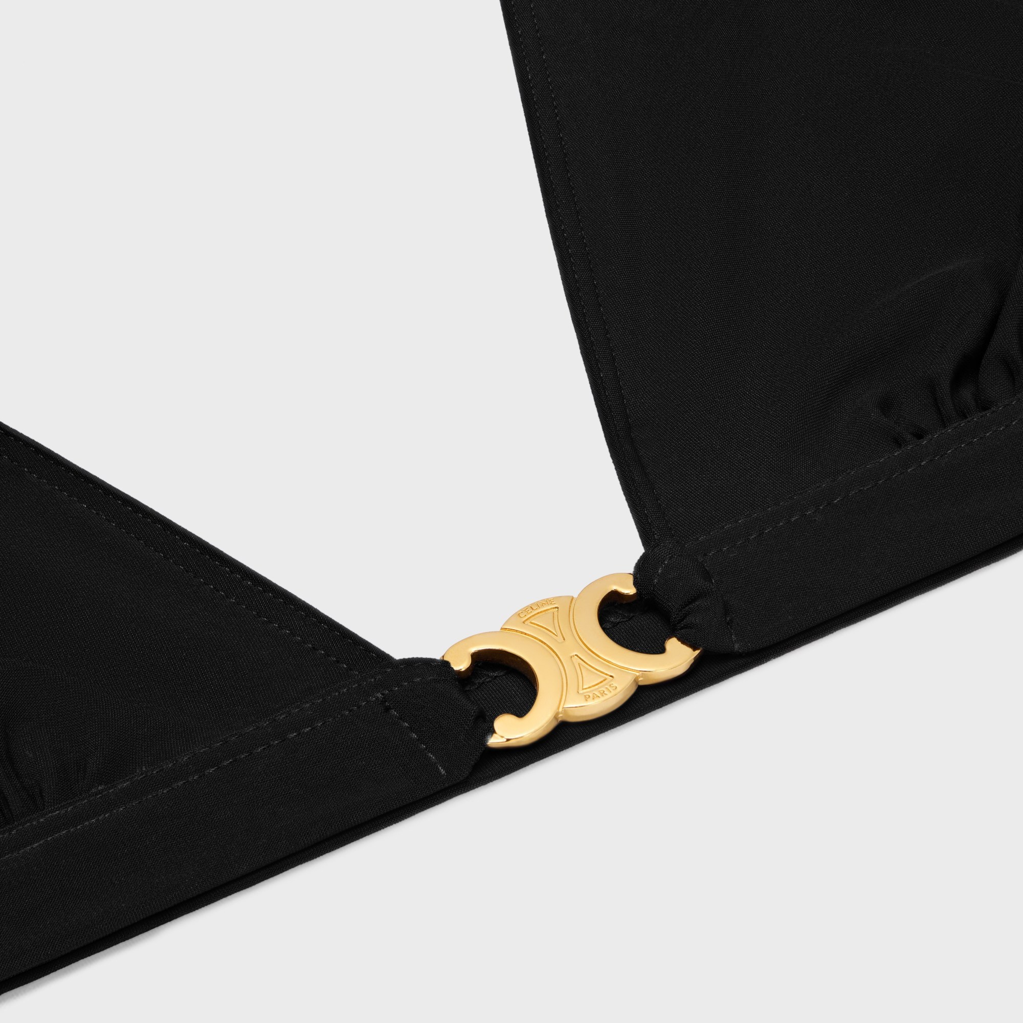 Celine Triomphe Triangle Top In Matte Jersey In Black