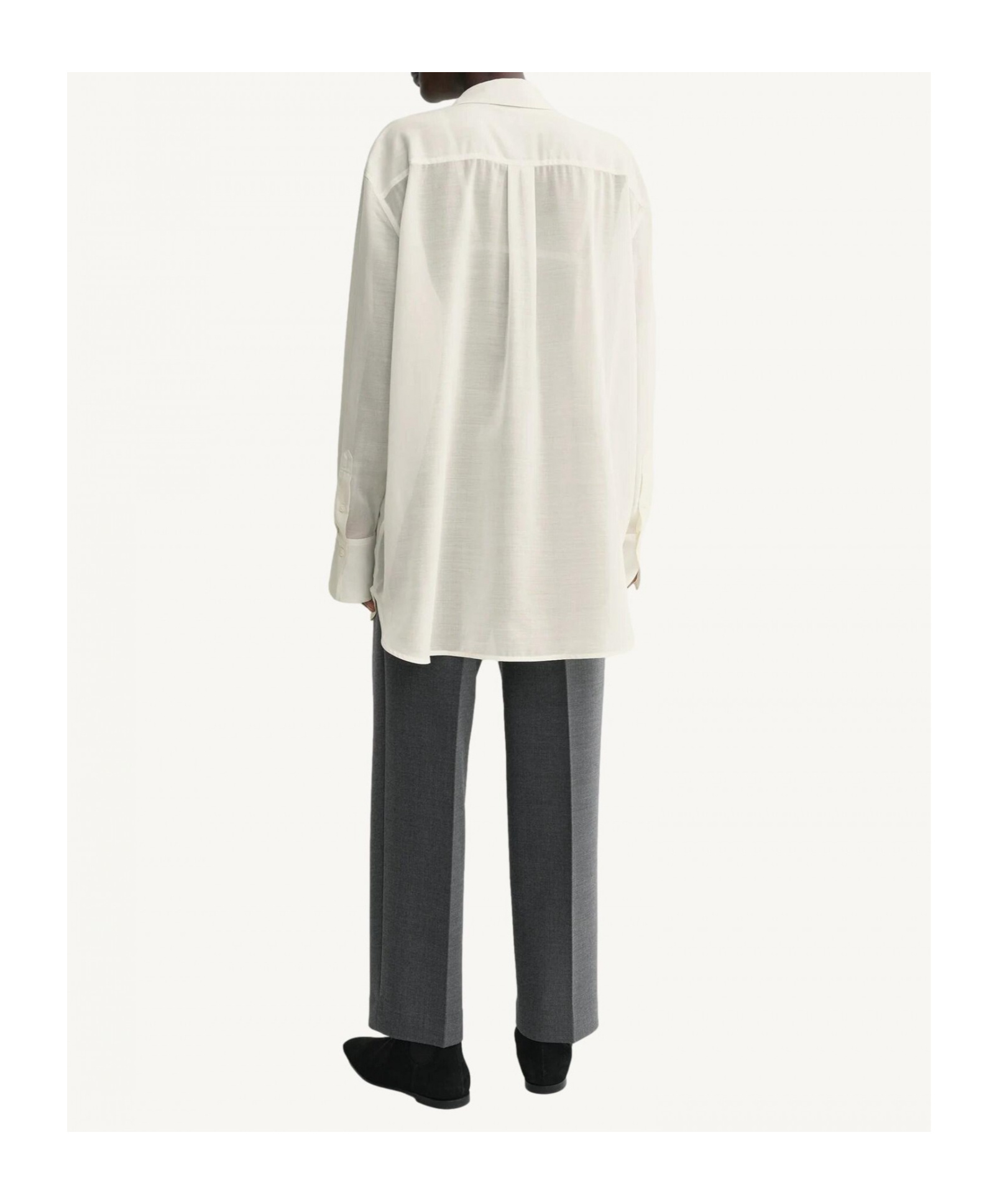 Totême Long-sleeved Wool Shirt In White