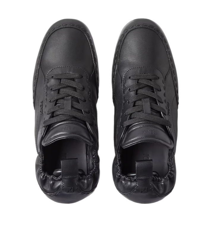 Fendi Fit Low-top Sneakers In Black Leather In Black