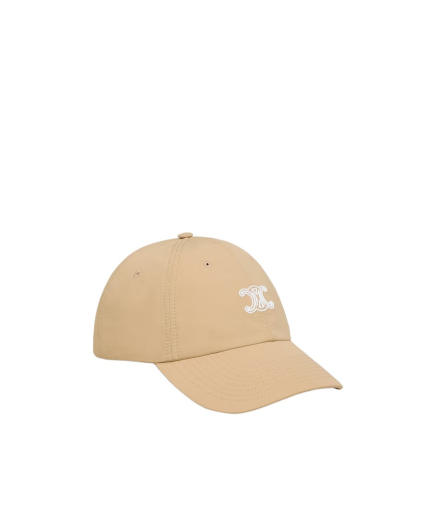 Celine Triomphe Richelieu Cap In Nylon In Brown