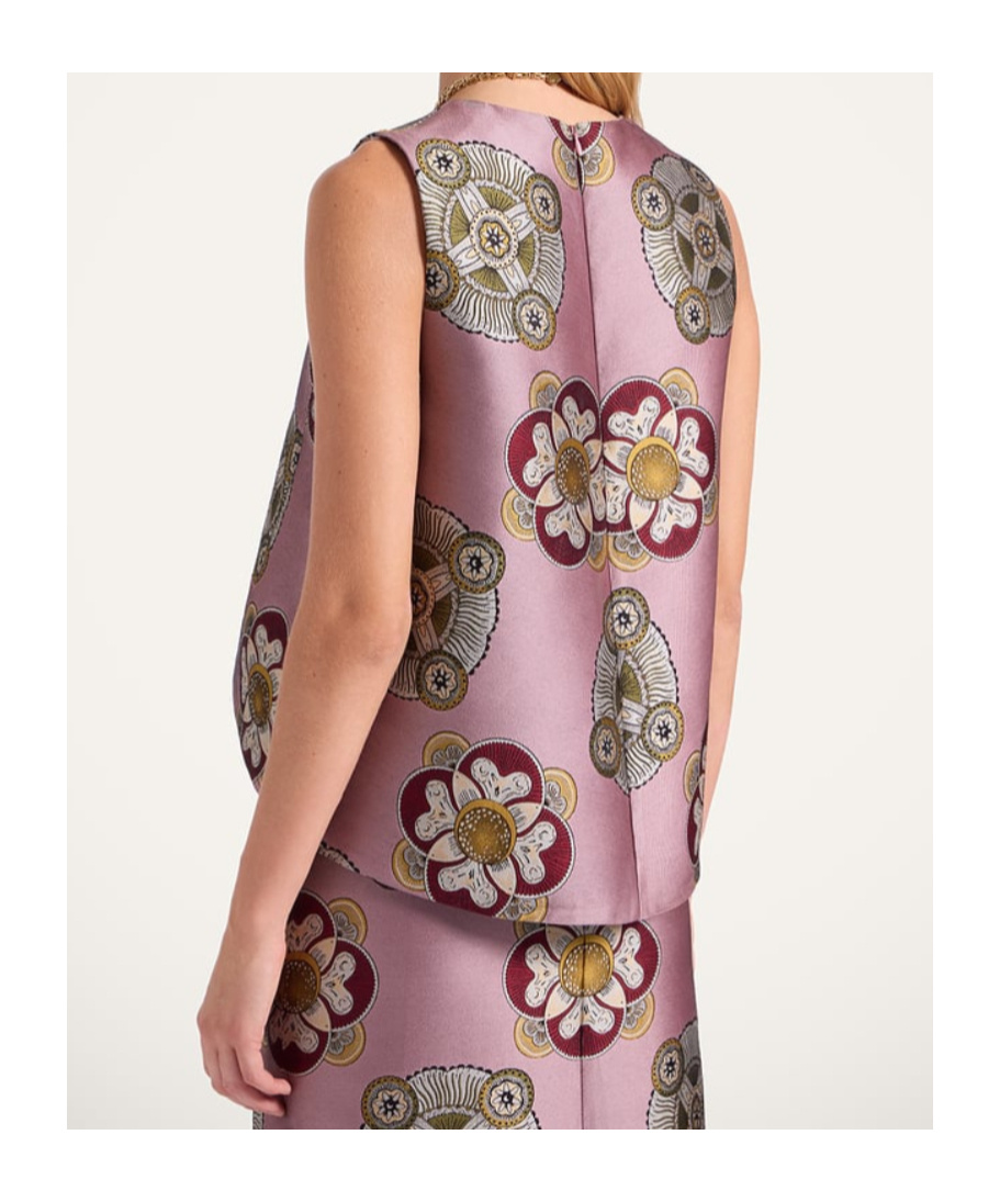 La Doublej La Scala Asymmetric Jacquard Top In Purple