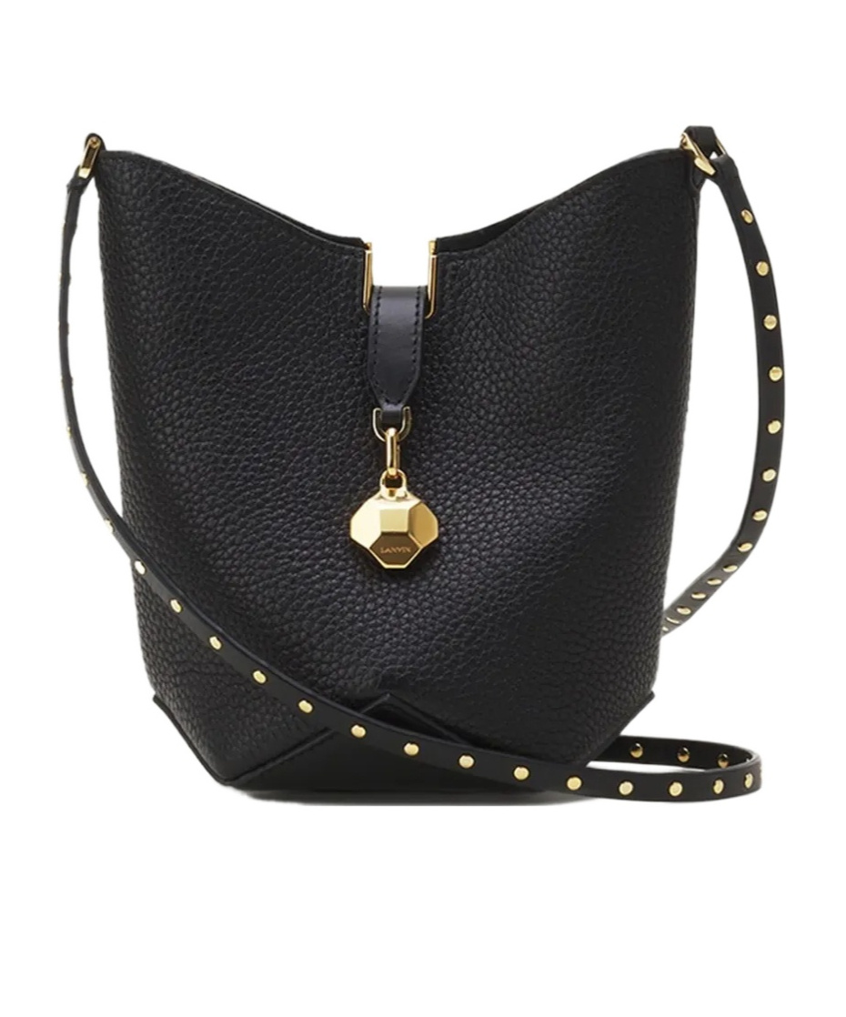 Lanvin Studded Leather Cross Body In Black