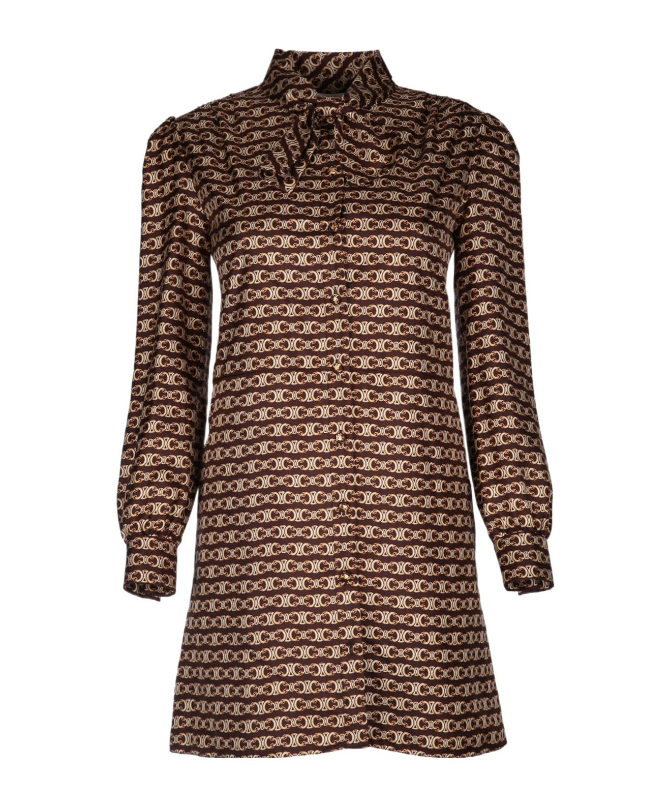 Celine Long-sleeved Dress In Multicolor