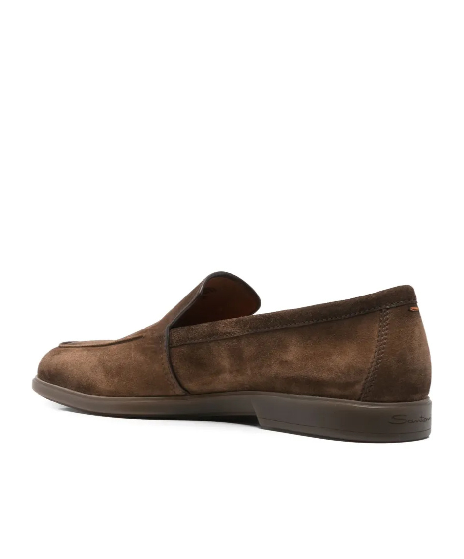Santoni Suede Carlos Penny Loafers In Green