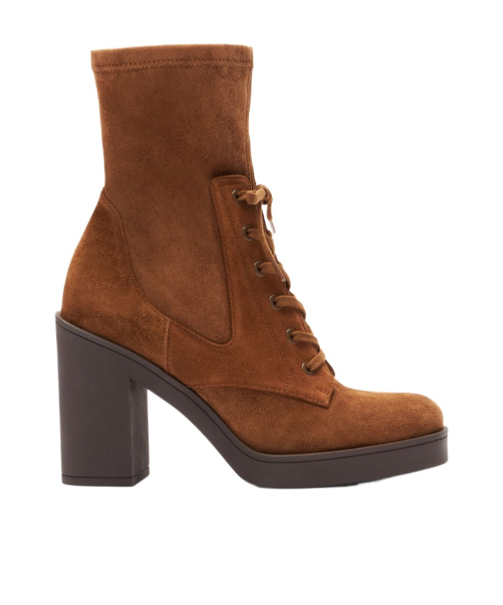 Shop Stuart Weitzman Thick Heeled Short Boots In Brown