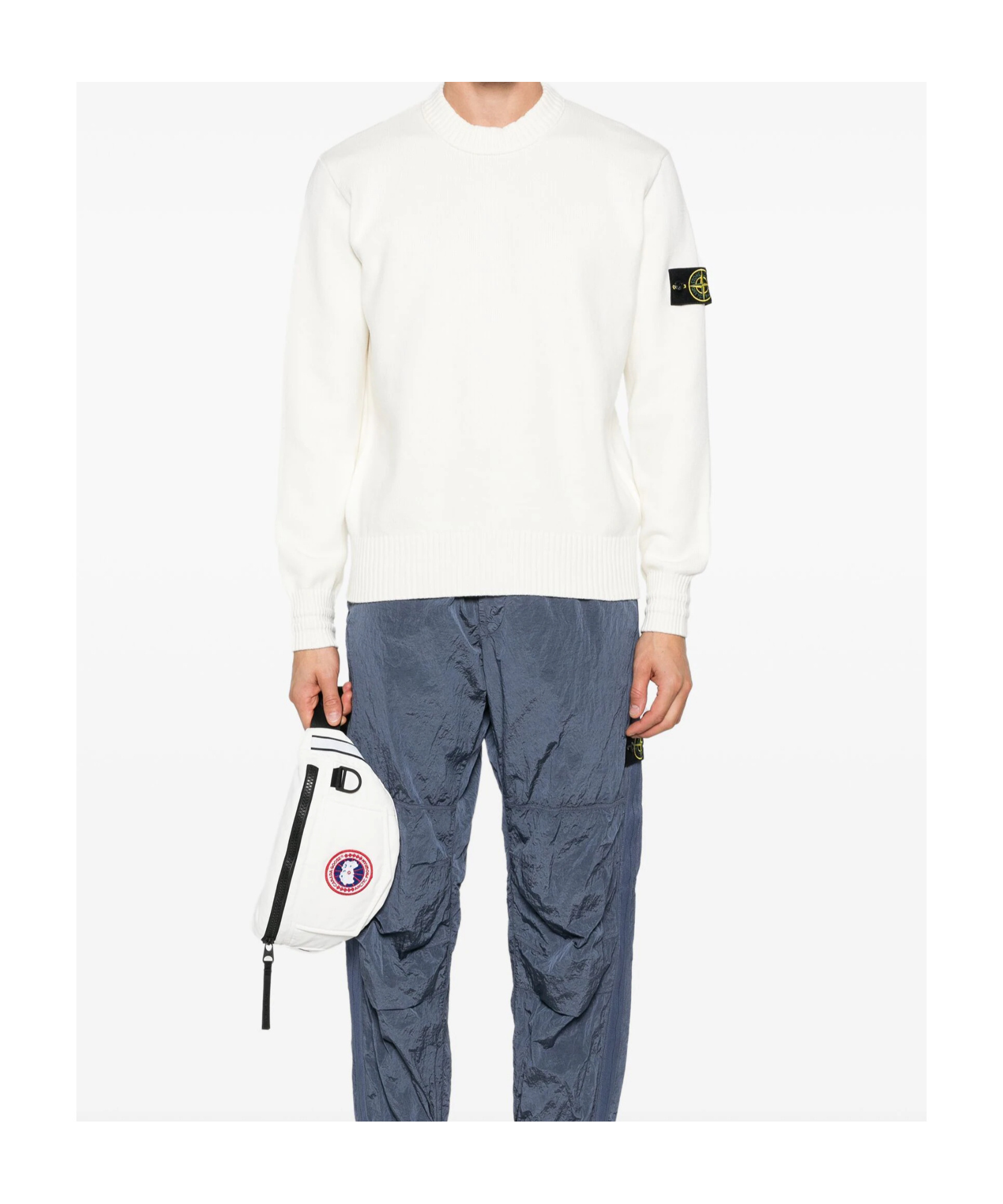Stone Island Compass-badge Sweater In White
