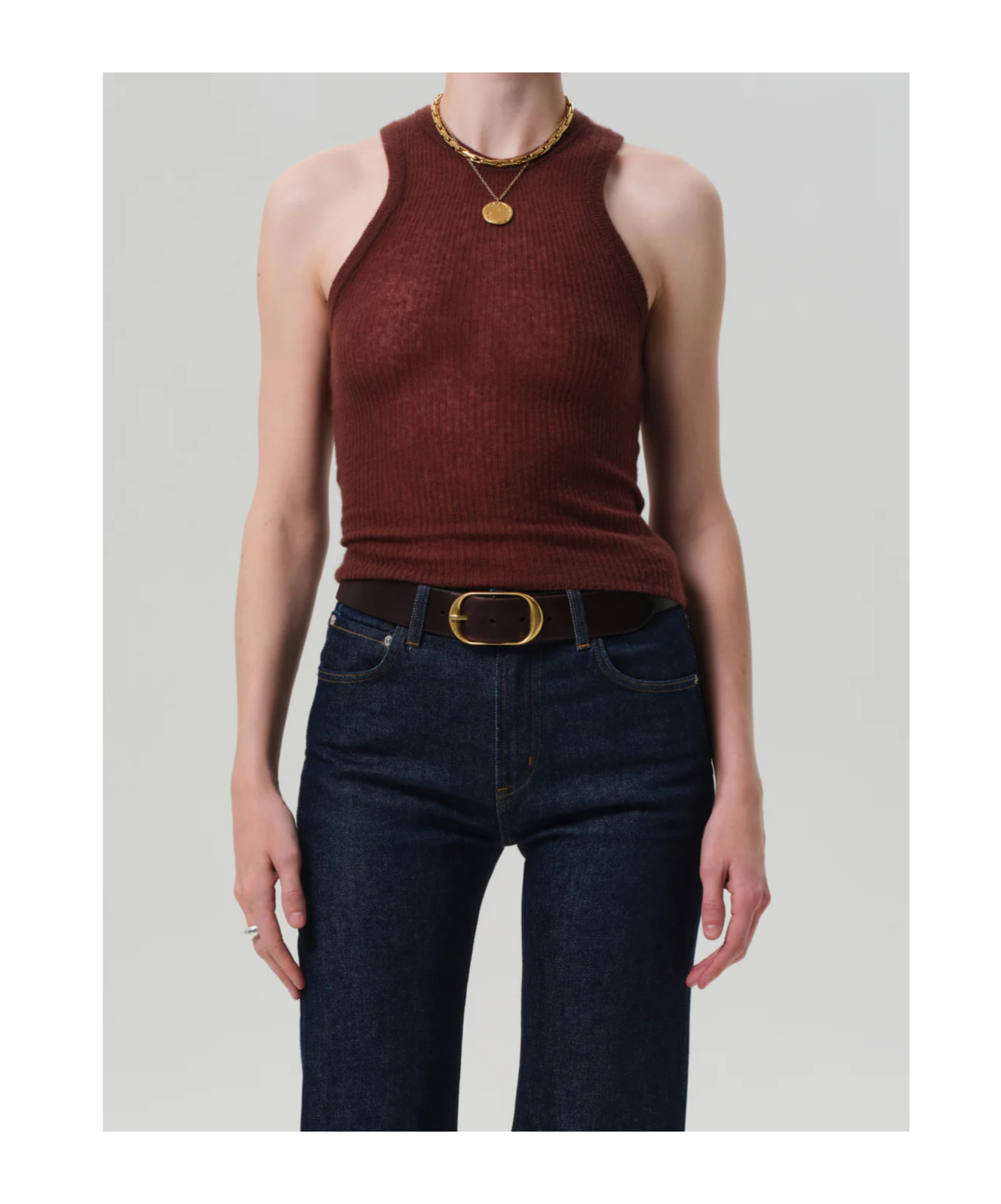 Citizen Of Humanity Akira Sweater Tank In Brown