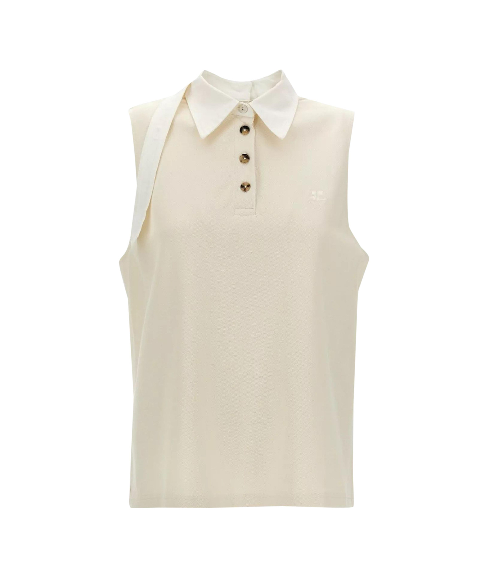 Courrèges Natural Multi-buttons Sweater In Nude