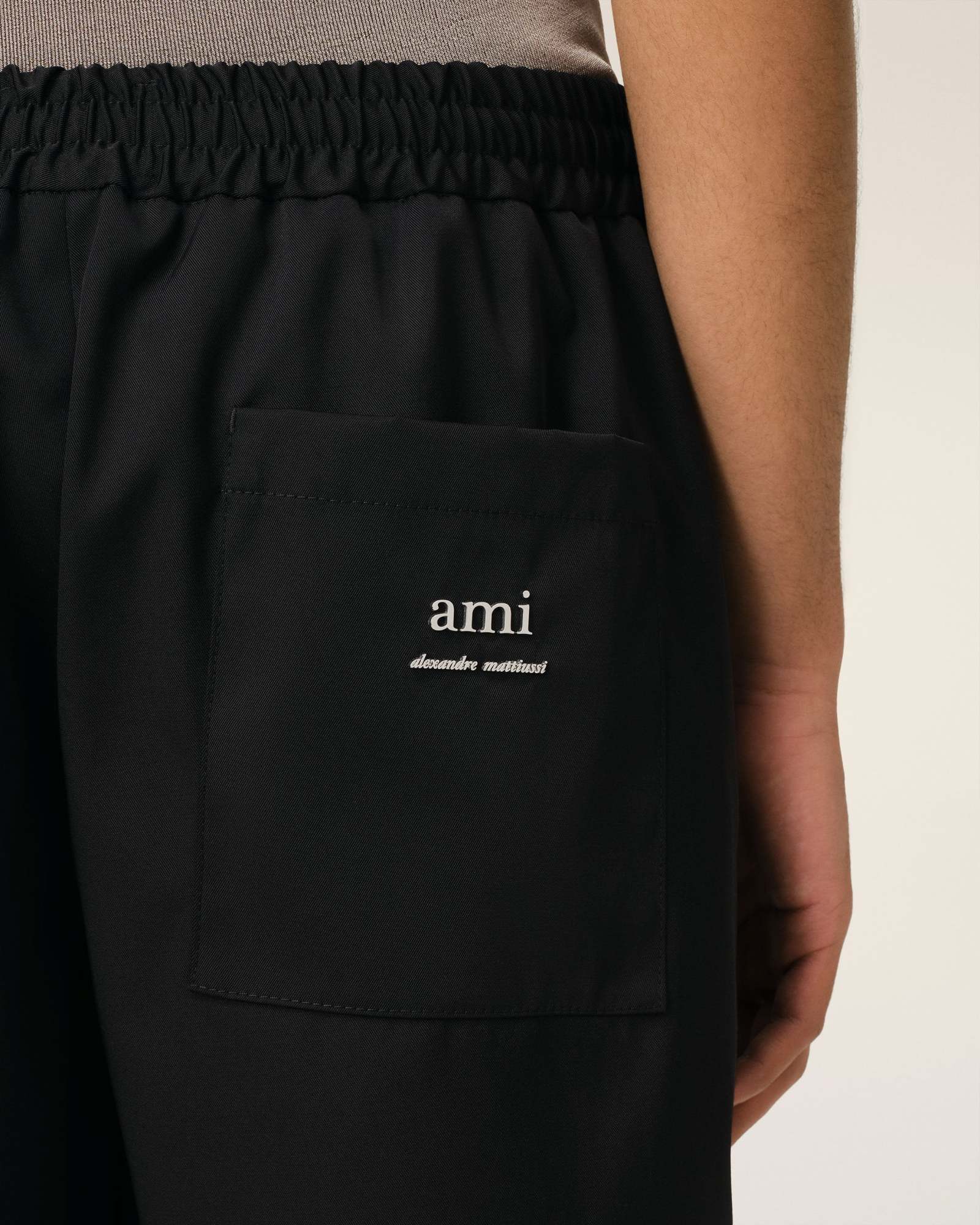 Shop Ami Alexandre Mattiussi Twill Short In Black