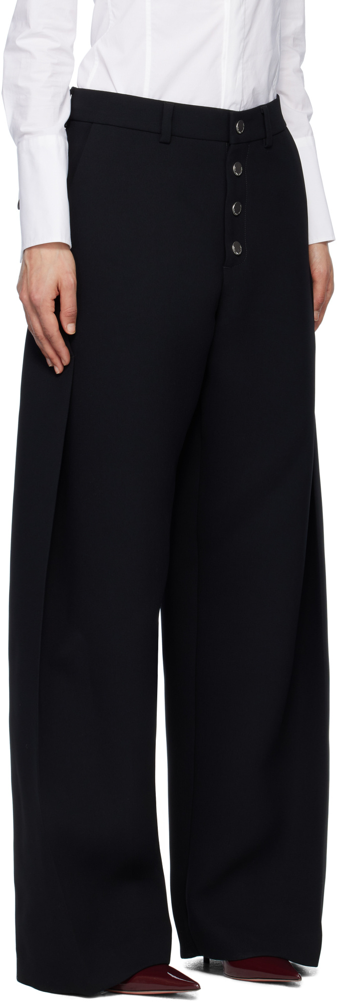 Jean Paul Gaultier Belt Loops Slacks In Black